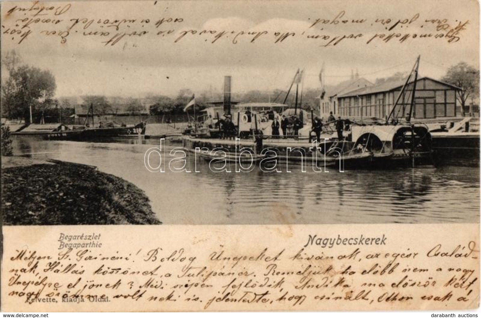 T2 1906 Nagybecskerek, Zrenjanin, Veliki Beckerek; Béga Részlet, Gőzhajó, Uszályok / Bega River, Steamer, Barges - Non Classés