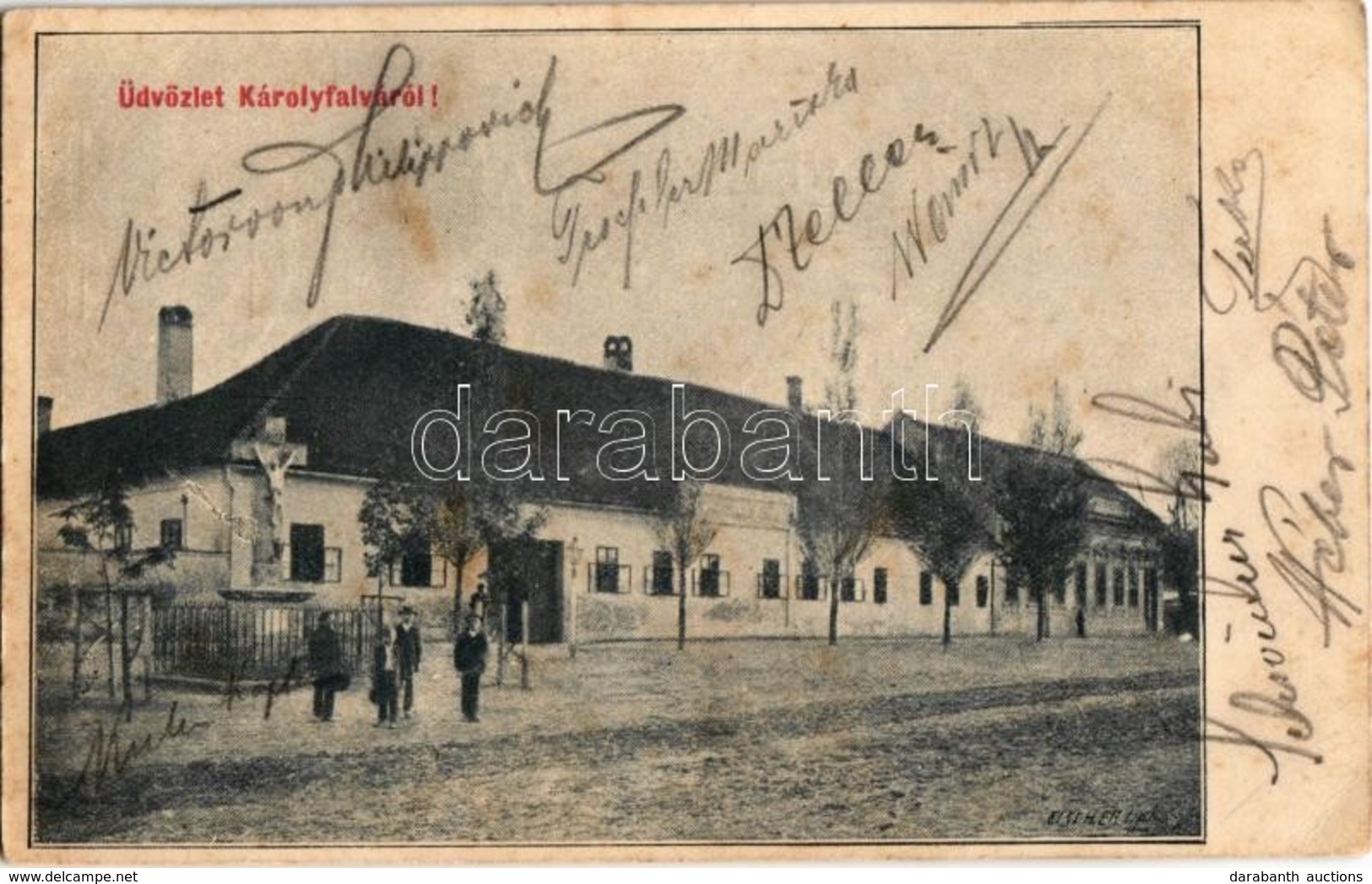 T2/T3 1908 Nagykárolyfalva, Károlyfalva, Karlsdorf, Banatski Karlovac; Utcakép / Street View (fl) - Non Classés