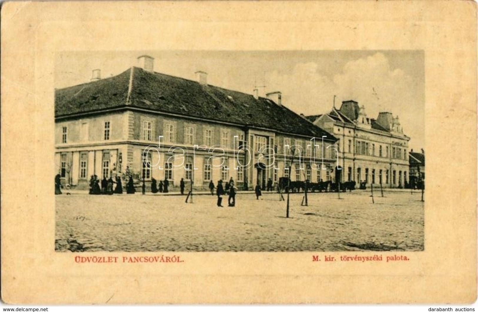 T2/T3 1913 Pancsova, Pancevo; M. Kir. Törvényszéki Palota. W. L. Bp. 952. / Court Palace (EK) - Non Classés