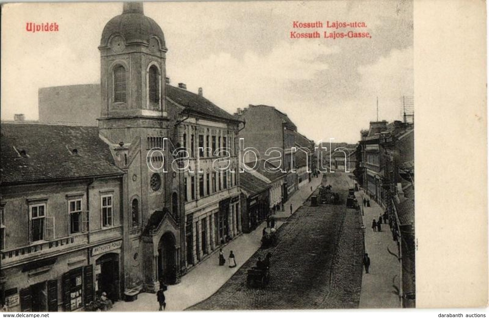 ** T1/T2 Újvidék, Novi Sad; Kossuth Lajos Utca, Örmény Templom, Dr. Blau Fogorvos, Matkovics Rókus üzlete. Ábrahám János - Non Classés