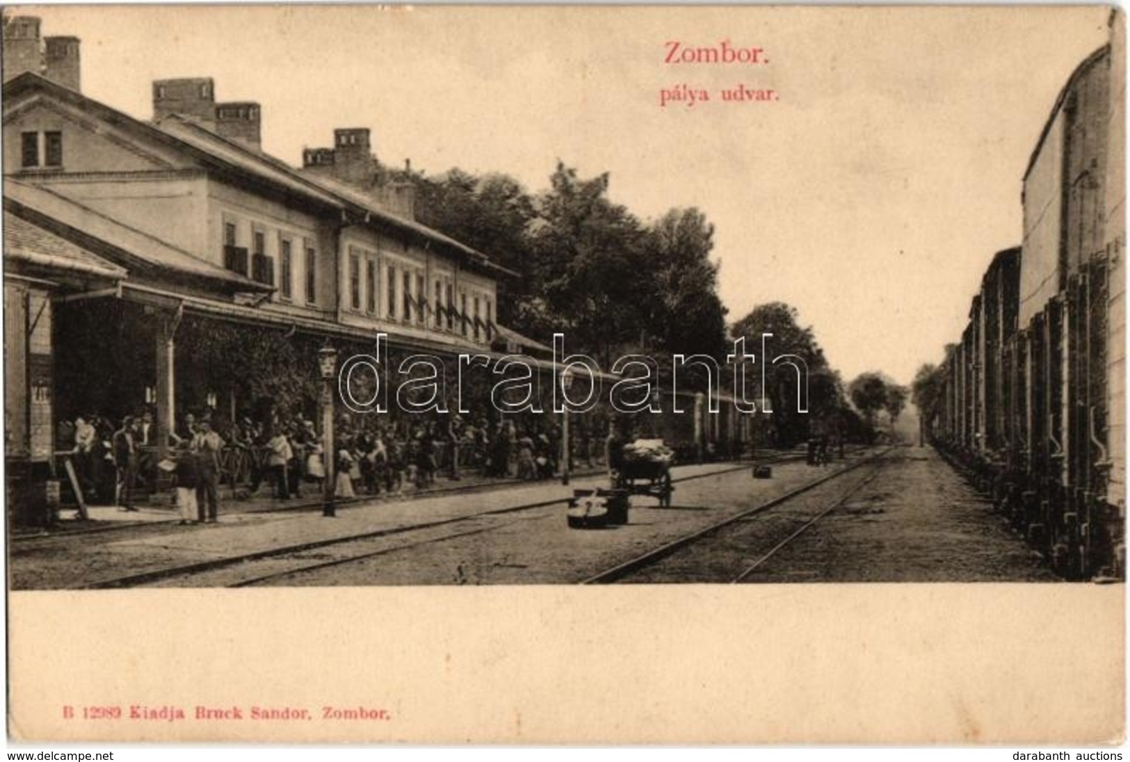 ** T2/T3 Zombor, Sombor; Pályaudvar, Vasútállomás, Vasutasok, Vagon. Kiadja Bruck Sándor / Bahnhof / Railway Station, Ra - Non Classés