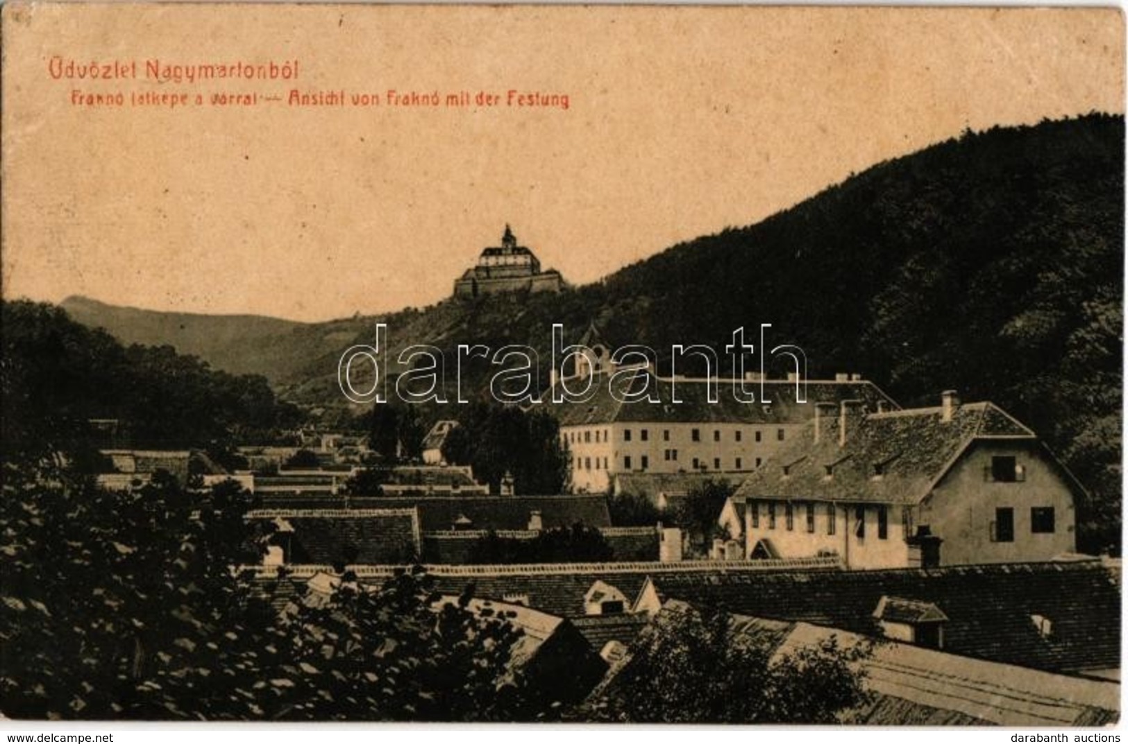 T2 1908 Nagymarton, Mattersdorf, Mattersburg; Fraknó Látképe A Várral. Schön Sam. Kiadása 2454. / Ansicht Von Fraknó Mit - Non Classés