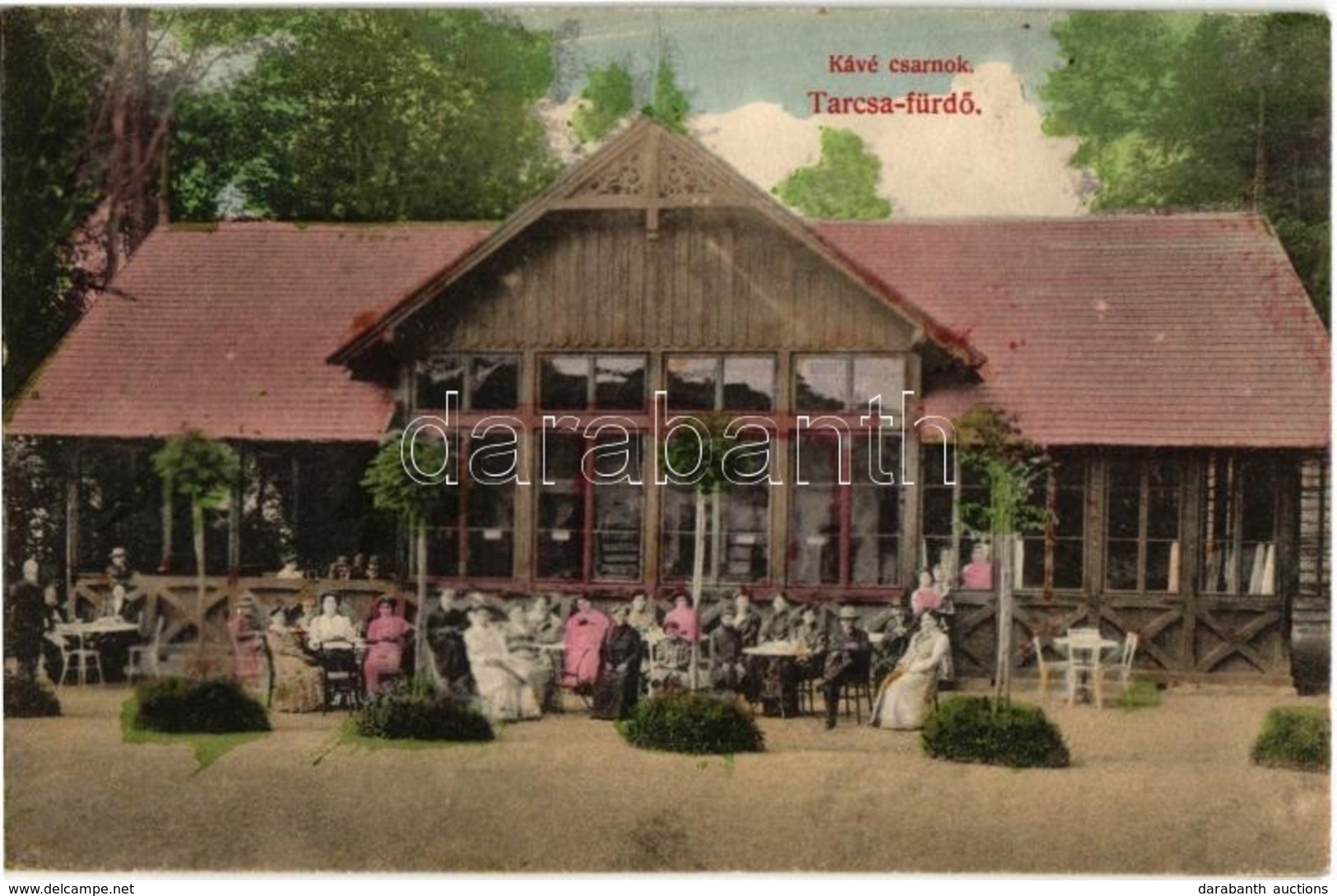 T2 1913 Tarcsa-fürdő, Tarcsa, Bad Tatzmannsdorf; Kávé Csarnok. Stern Fényképész Kiadása / Cafe Hall - Ohne Zuordnung