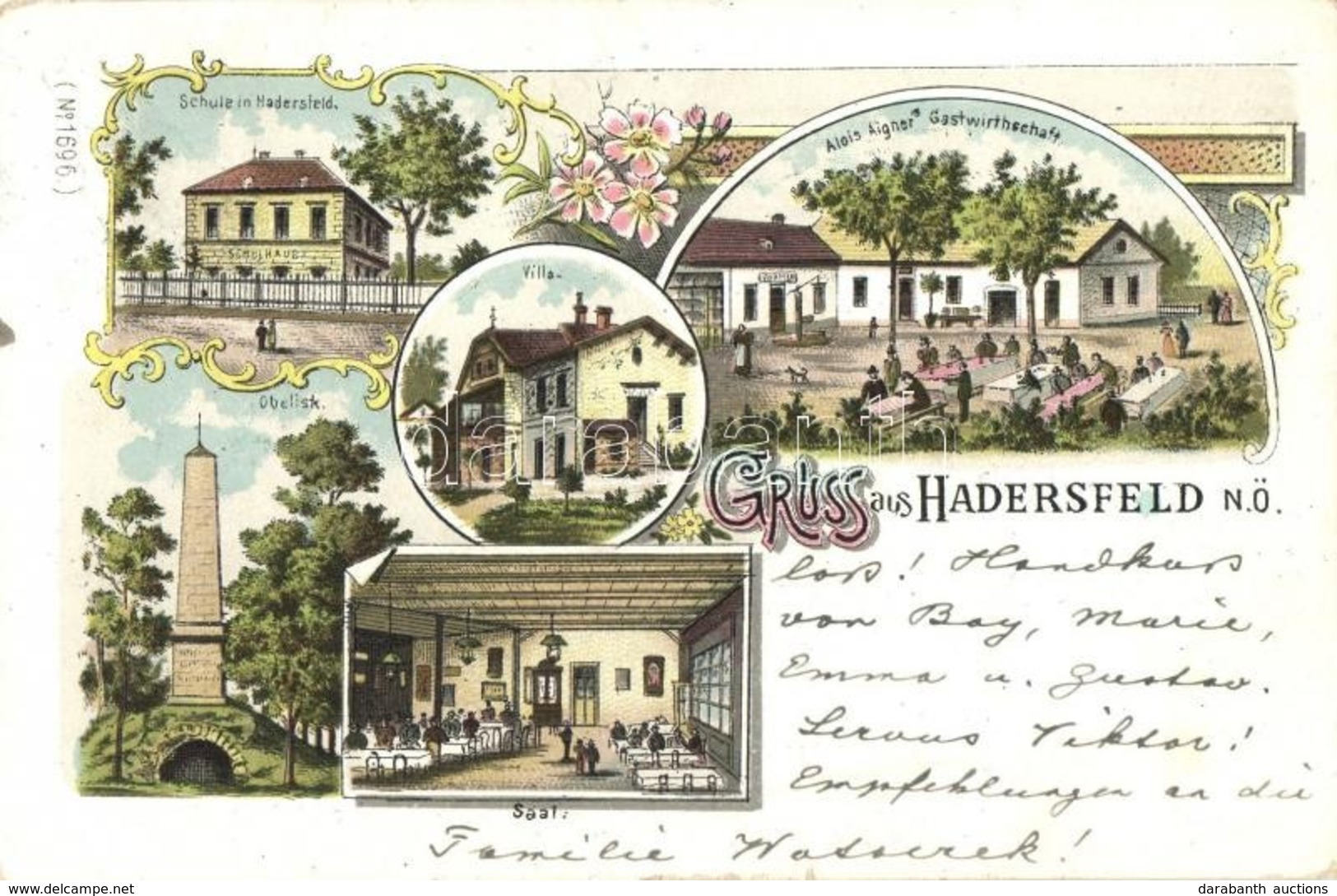 T2 Hadersfeld (St. Andrä-Wördern), Schule, Alois Aigner's Gastwirthschaft, Villa, Saal, Obelisk / School, Hotel And Rest - Ohne Zuordnung