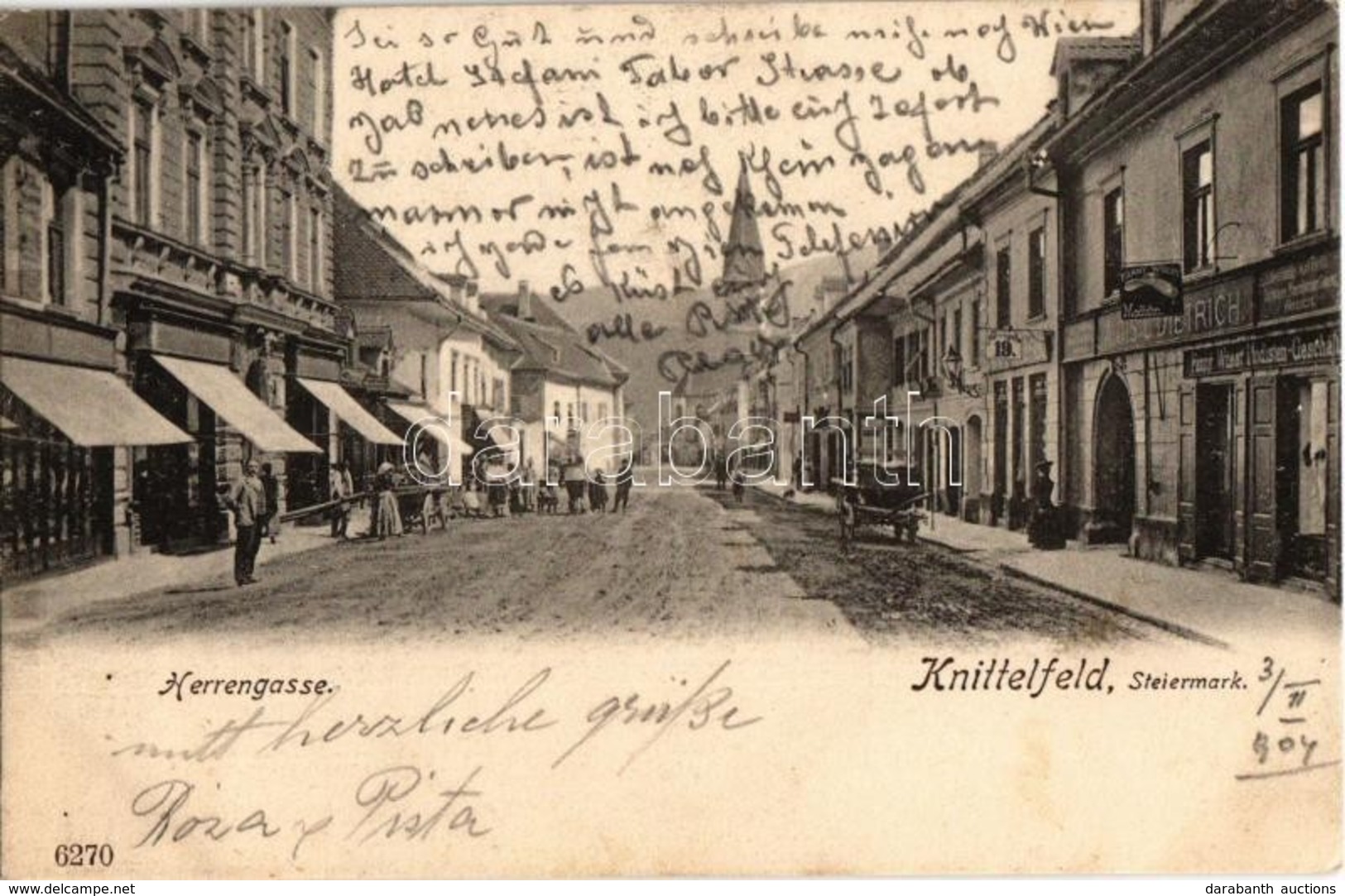 T2 1904 Knittelfeld, Herrengasse / Street View, Shops Of Alois Dietrich And Fanny Wüest - Zonder Classificatie