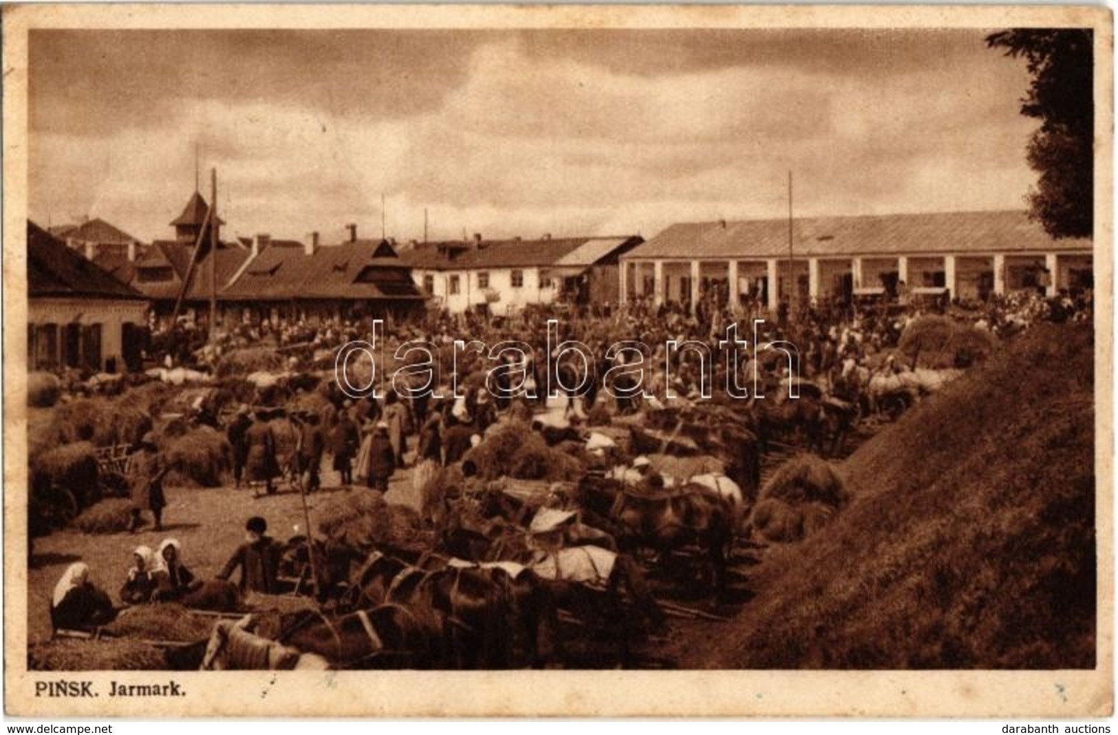 T2 1944 Pinsk, Jarmark / Market With Vendors + 'Tábori Postahivatal Ip. Ip.' + Tp.: B.580. Ellenőrizve' - Unclassified