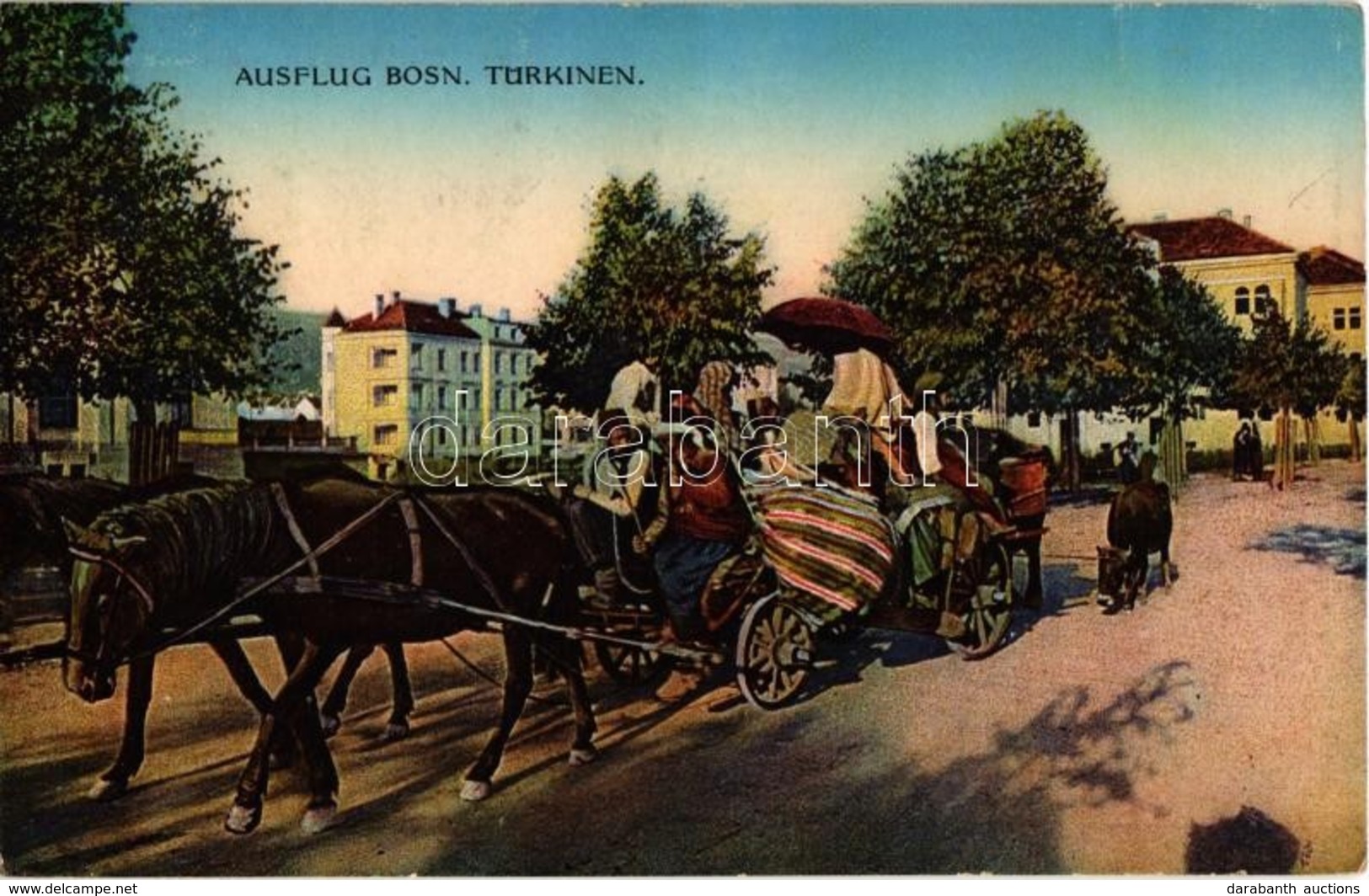 T2 1916 Ausflug Bosn. Türkinen / Trip Of Bosnian Turkish Family On Horse Cart, Folklore. Naklada Leon Finzi - Ohne Zuordnung