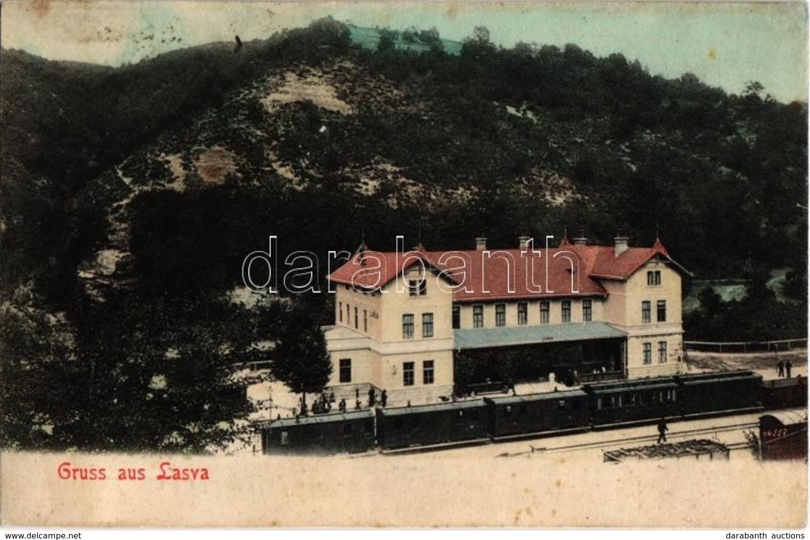 * T3 1908 Lasva, Bahnhof / Kolodvorska Stacija / Railway Station, Train, Wagons (r) - Non Classés