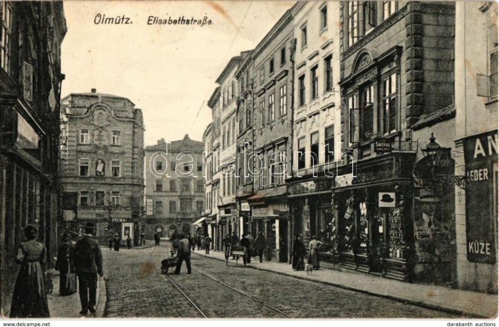 T2/T3 Olomouc, Olmütz; Elisabethstraße / Street Viewl, Shops + K.u.K. Garnisonsspital In Olmütz (EK) - Ohne Zuordnung