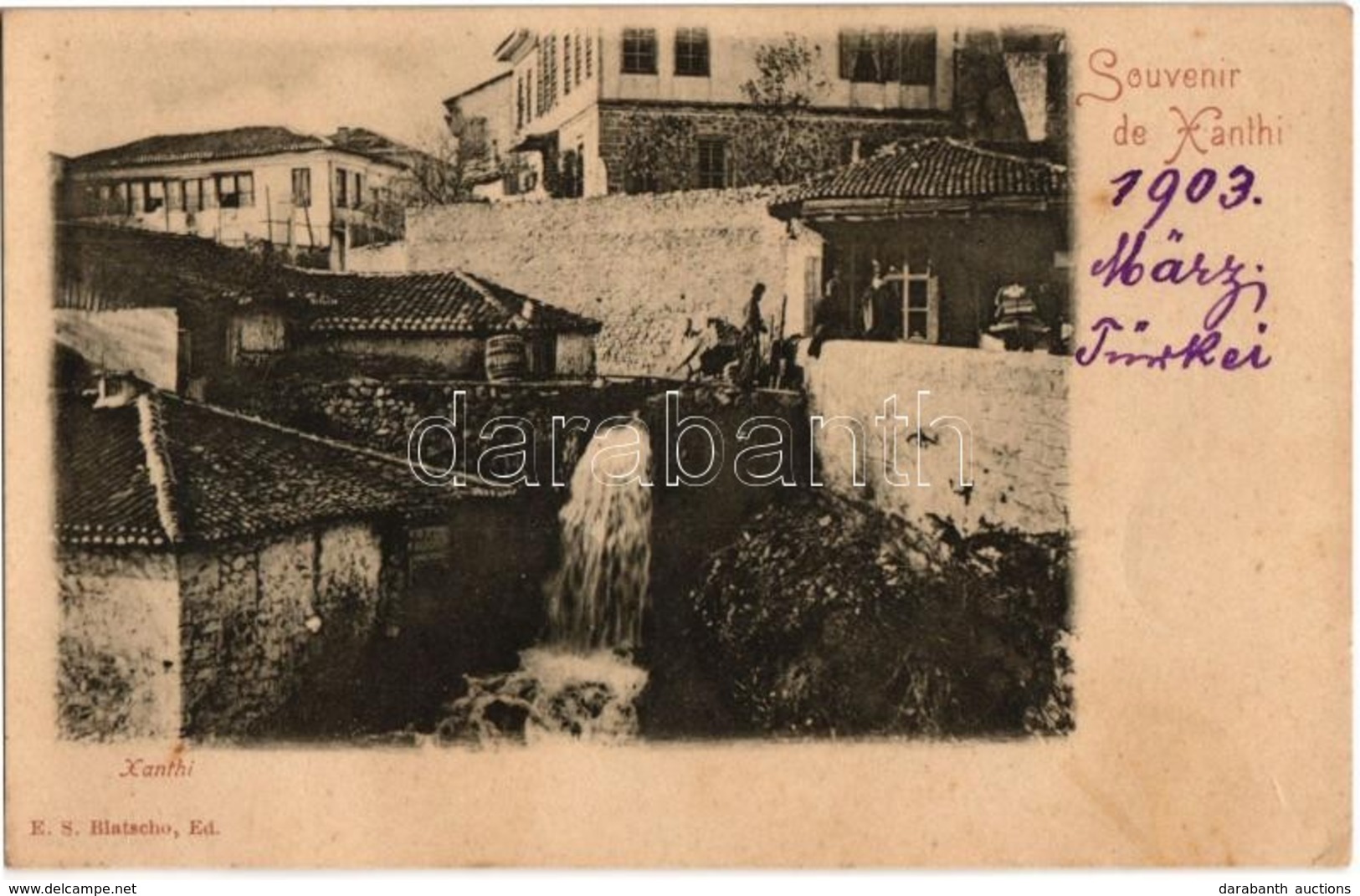 * T2/T3 1903 Xanthi, Waterfall. E.S. Blatscho (fl) - Unclassified