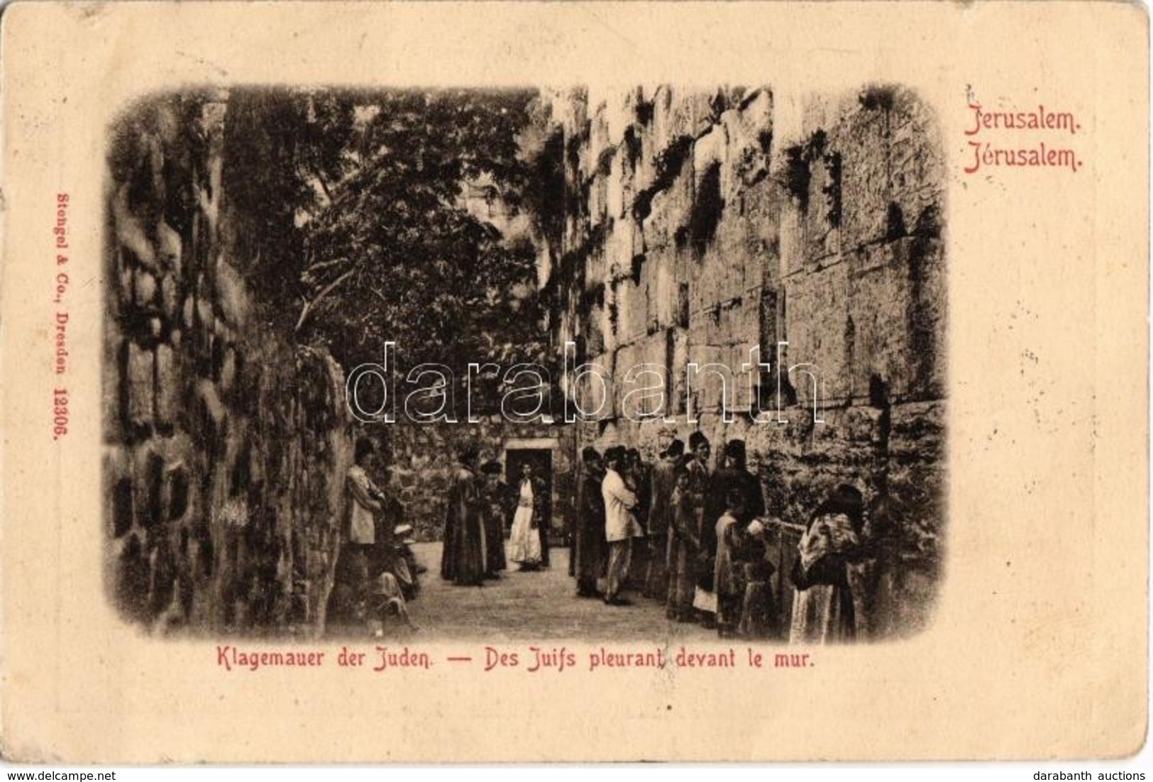 T2 1909 Jerusalem, Klagemauer Der Juden / Judaica, Western Wall Of The Jews - Non Classés