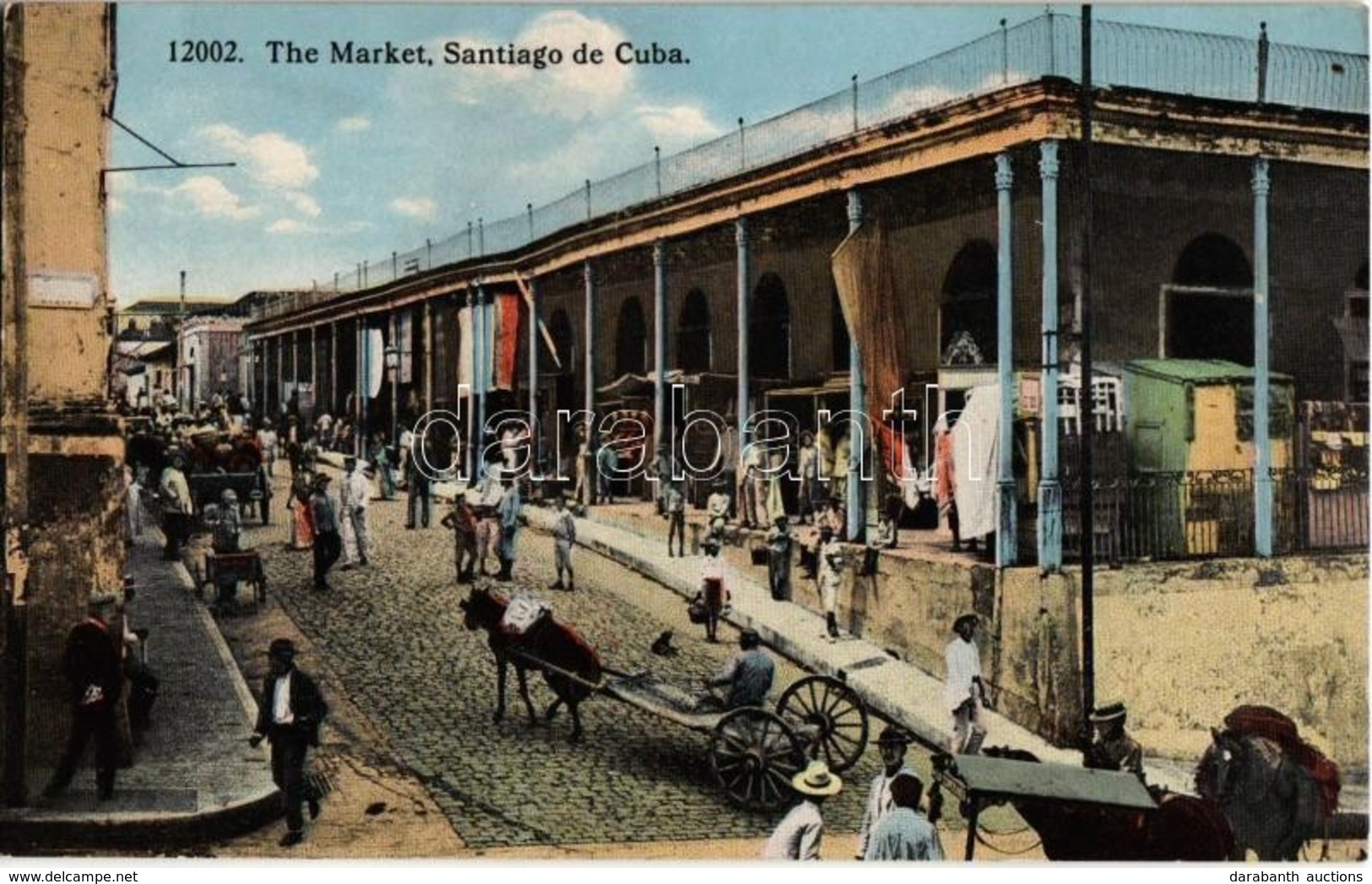 ** T1/T2 Santiago De Cuba, The Market, Street With Shops - Non Classés