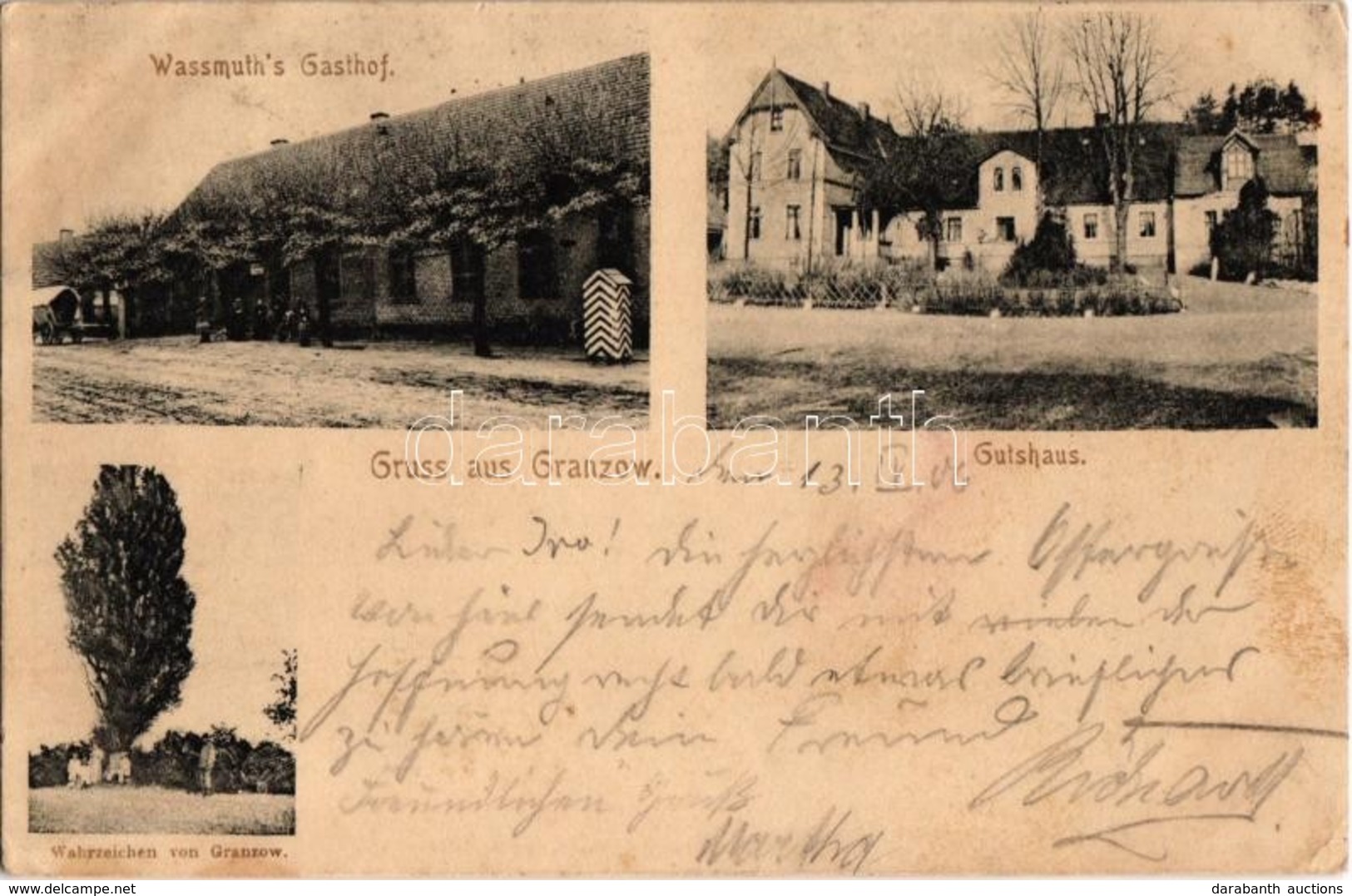 T2/T3 1906 Chrzastowo, Granzow; Wassmuth's Gasthof, Wahrzeichen, Gutshaus / Restaurant And Hotel, Villa (EK) - Ohne Zuordnung