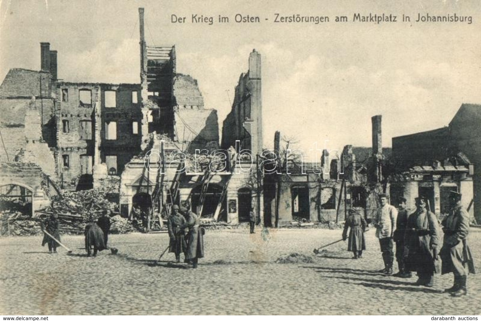 ** T2 Pisz, Johannisburg; Der Krieg Im Osten, Zerstörungen Am Marktplatz / Destruction At The Marketplace - Zonder Classificatie