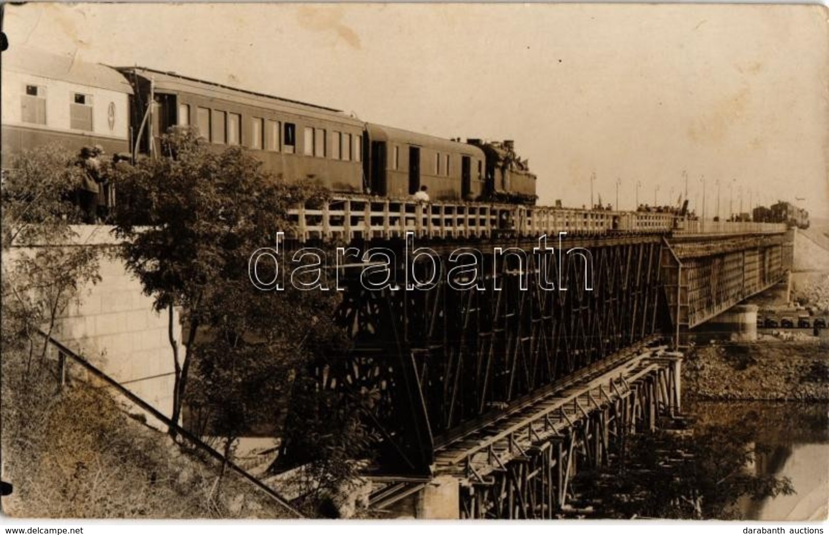 * T2/T3 Tighina, Bender; Podul / Railway Bridge Construction, Load Test With Train. Photo (EK) - Non Classés