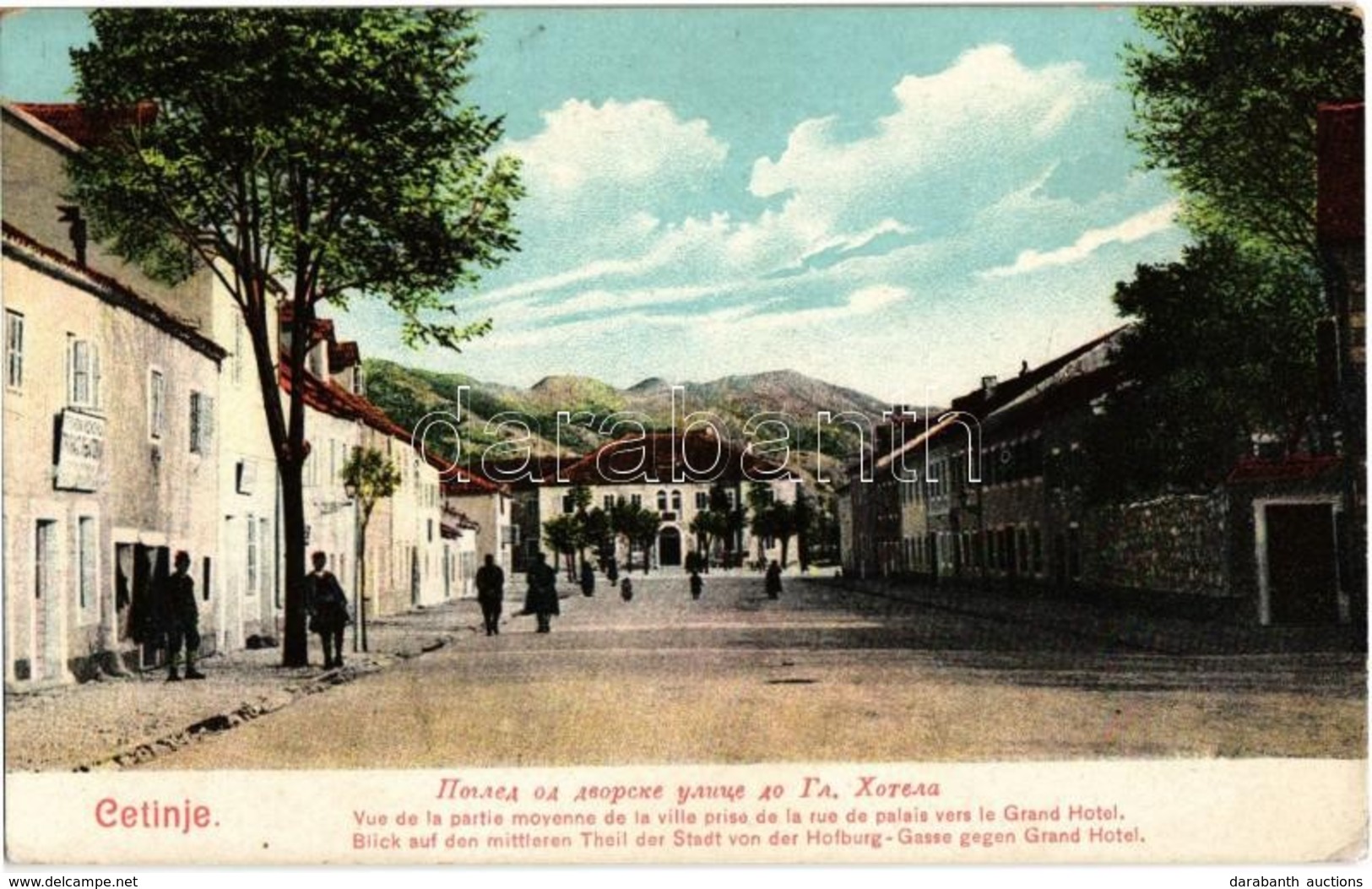 ** T2 Cetinje, Cettigne; Blick Auf Den Mittleren Theil Der Stadt Von Der Hofburg-Gasse Gegen Grand Hotel / Street View   - Non Classés