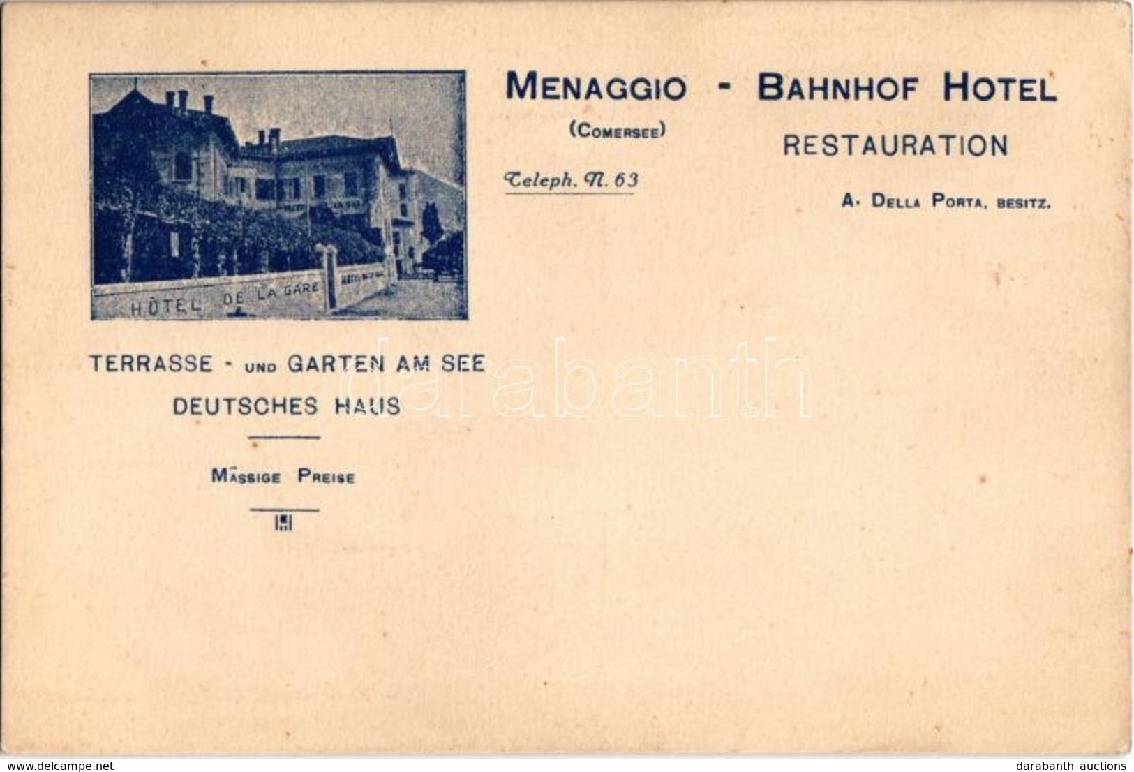 ** T1 Menaggio, Hotel De La Gare / Bahnhof Hotel, Deutsches Haus / Railway Hotel - Non Classificati