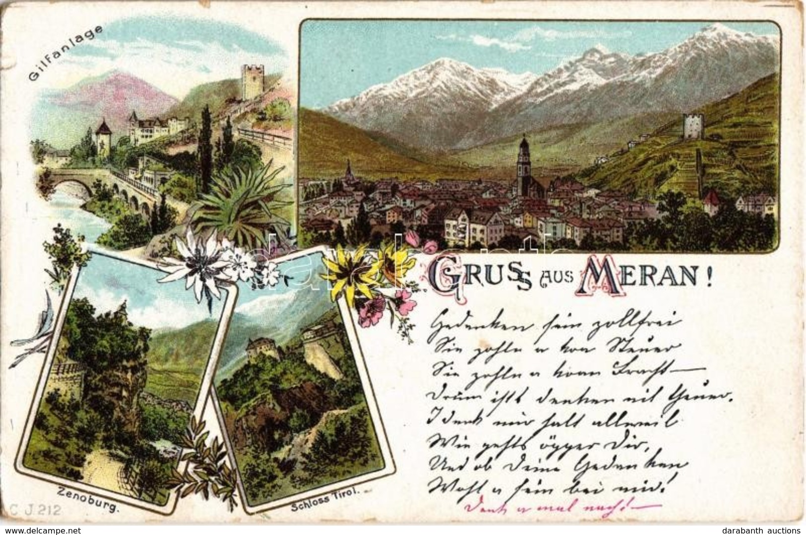 * T2/T3 Merano, Meran (Südtirol); Gilfanlage, Zenoburg, Schloss Tirol / San Zeno Castle, Tyrol Castle. C. J. 212. Art No - Non Classés