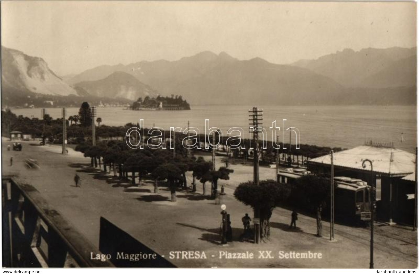 ** T1/T2 Stresa, Lago Maggiore, Piazzale XX. Settembre. Fot. Menotti Thanhoffer / Lake, Street, Shell Gas Station, Stres - Ohne Zuordnung