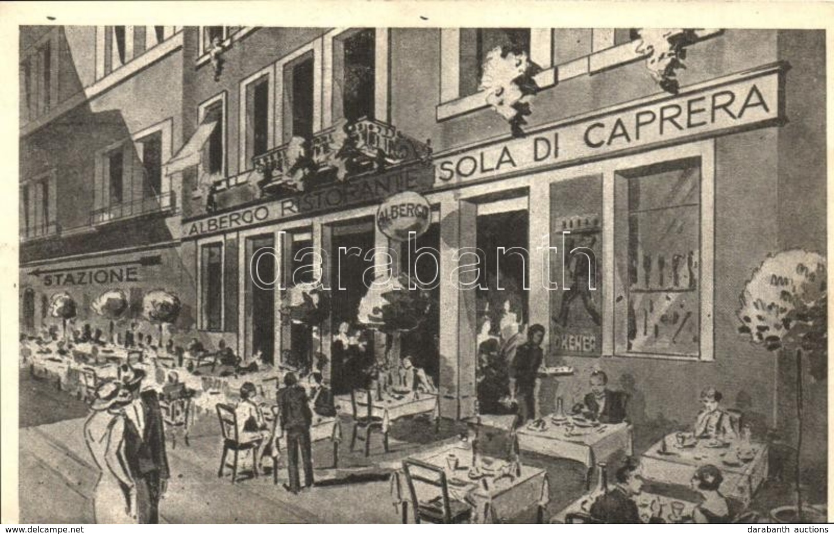 ** T2/T3 Venice, Venezia; Albergo Ristorante Isola Di Caprera / Restaurant And Hotel Advertisement Art Postcard (EK) - Non Classés