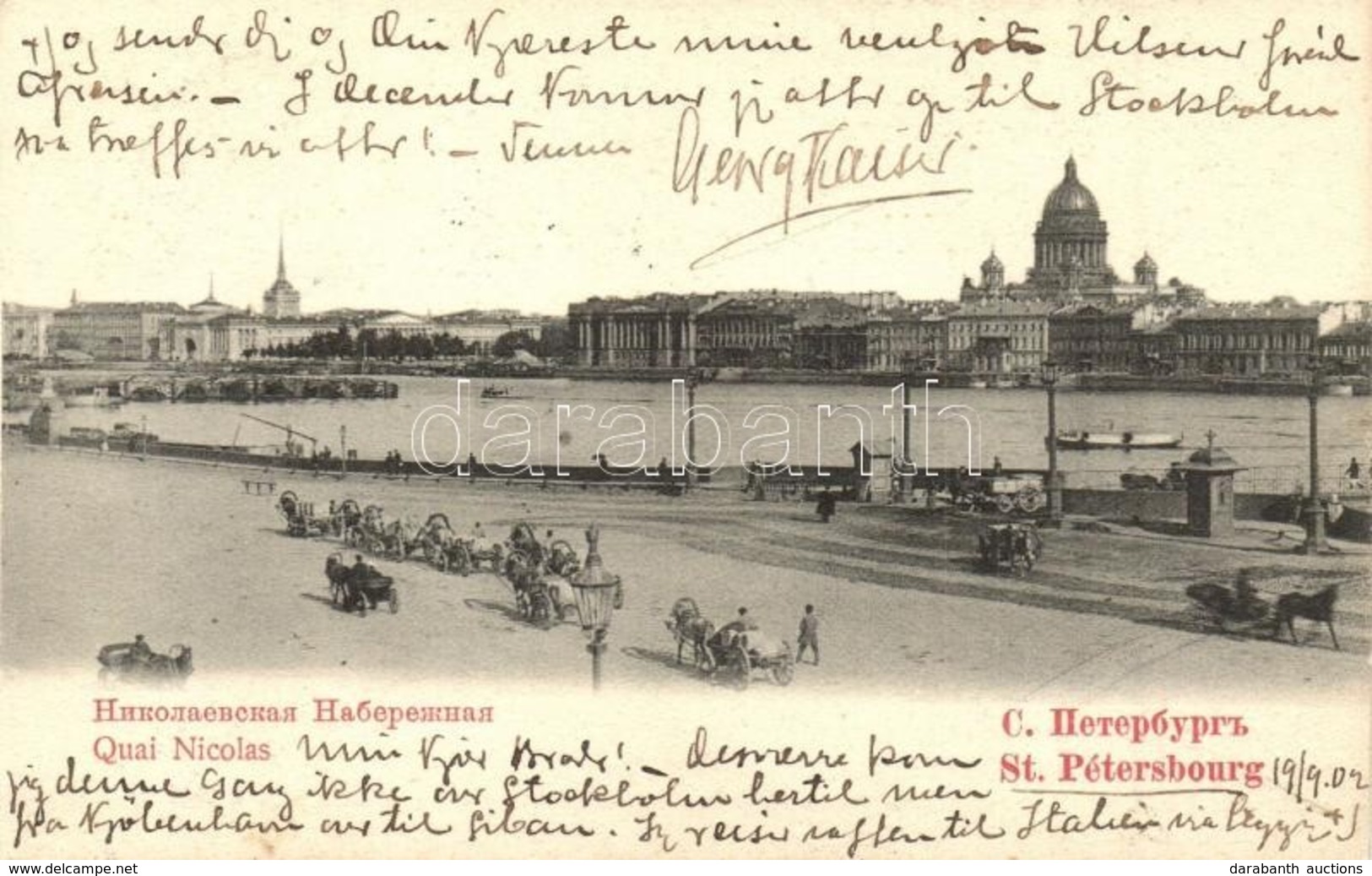 T2/T3 1902 Saint Petersburg, St. Petersbourg; Quai Nicolas / Quay (gluemark) - Unclassified