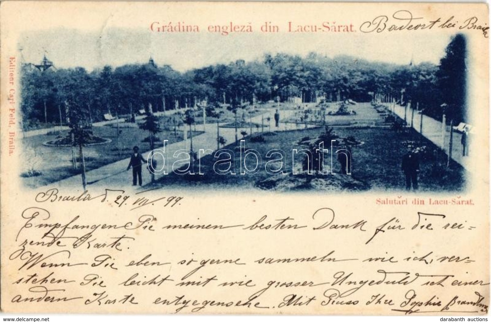 T2/T3 1899 Lacu Sarat (Braila), Grádina Engleza / Park - Non Classés