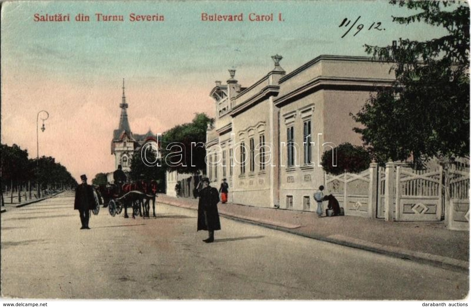 T2/T3 1912 Turnu Severin, Drobeta, Szörényvár, Szörénytornya; Bulevard Carol I. / Street View (EK) - Unclassified