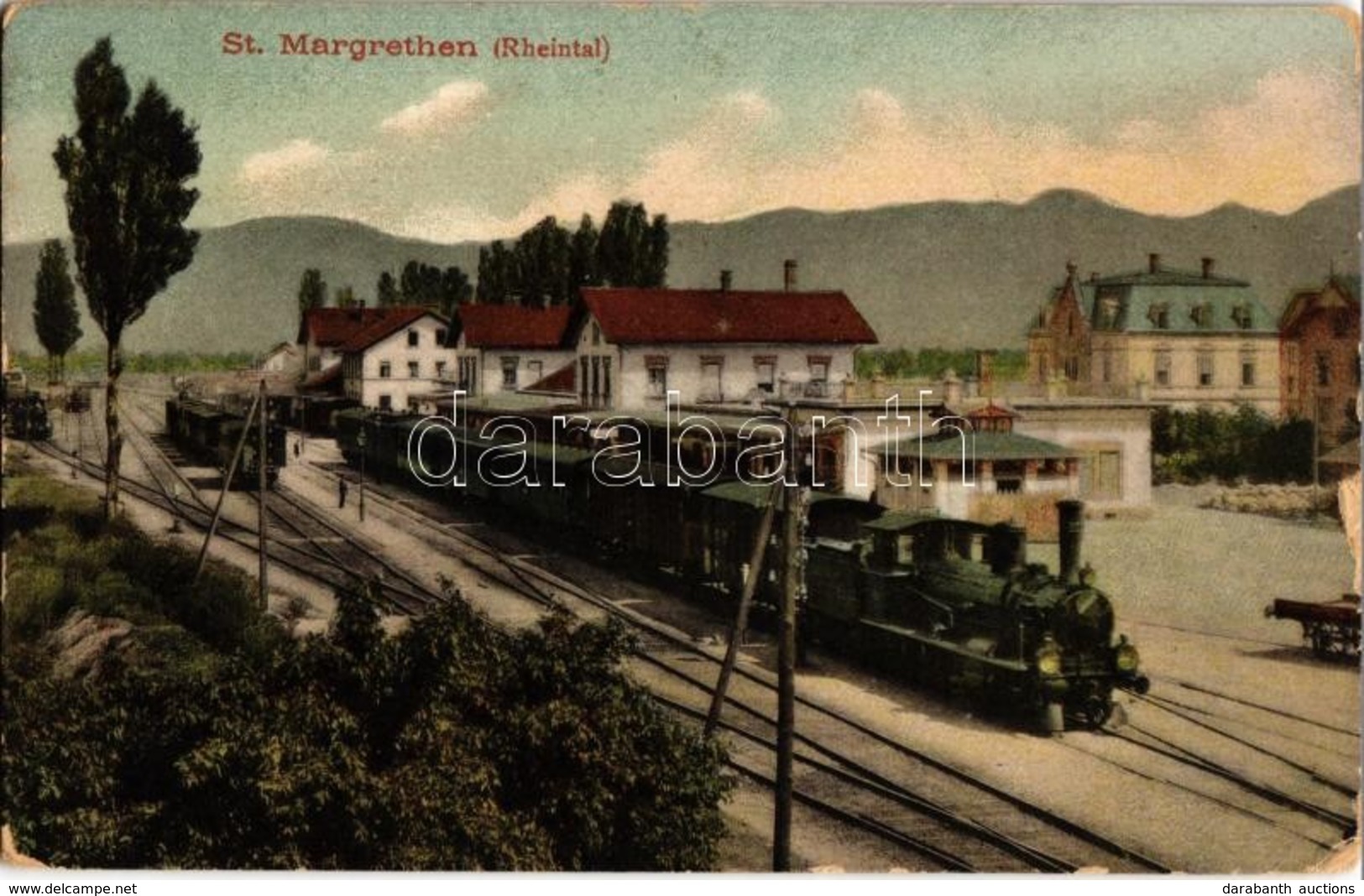 * T2/T3 St. Margrethen (Rheintal), Bahnhof / Railway Station With Locomotive, Trans (EK) - Non Classés