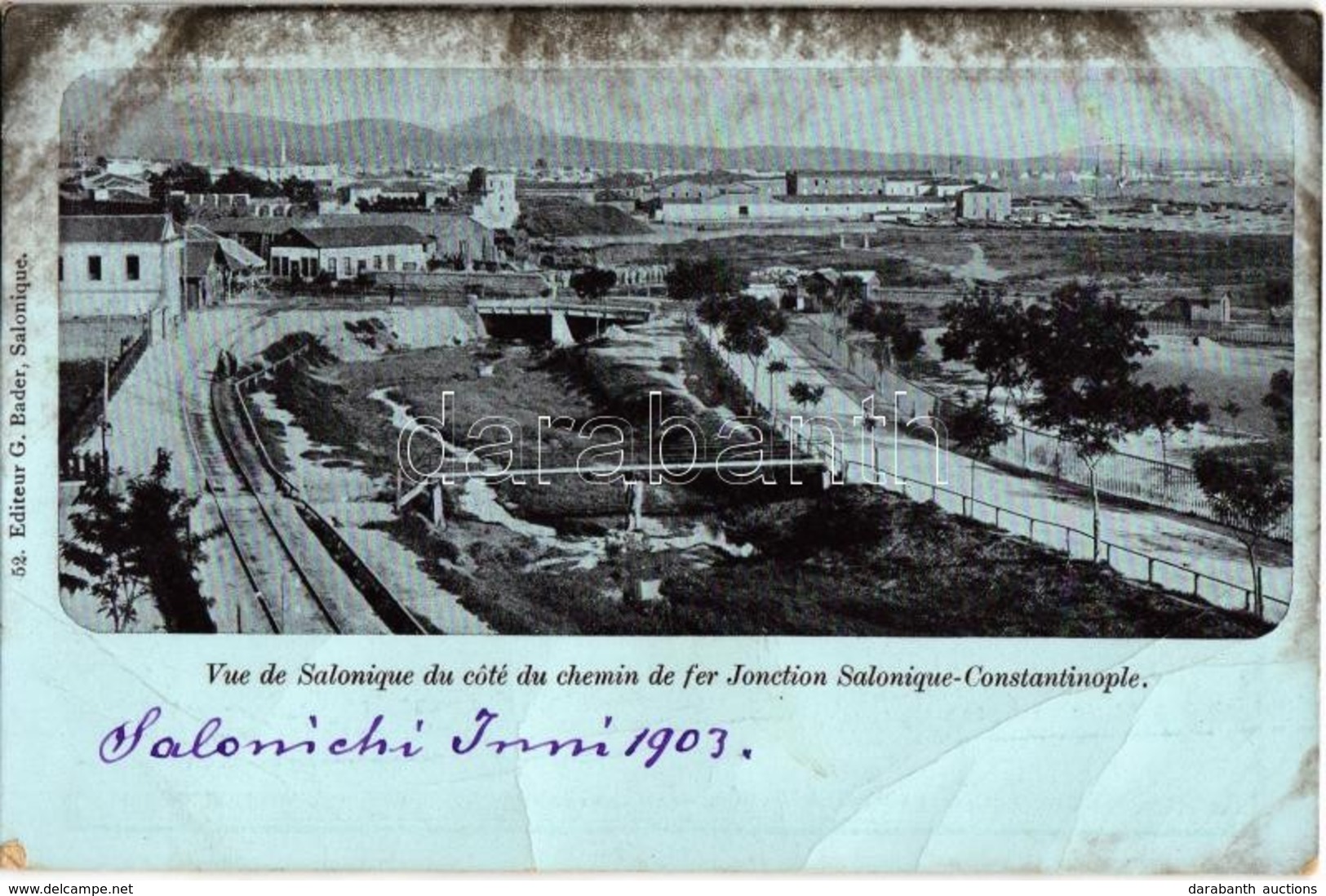 * T3 1903 Constantinople, Istanbul; Cote Du Chemin De Fer Jonction Salonique-Constantinople / Thessaloniki-Istanbul Rail - Non Classés