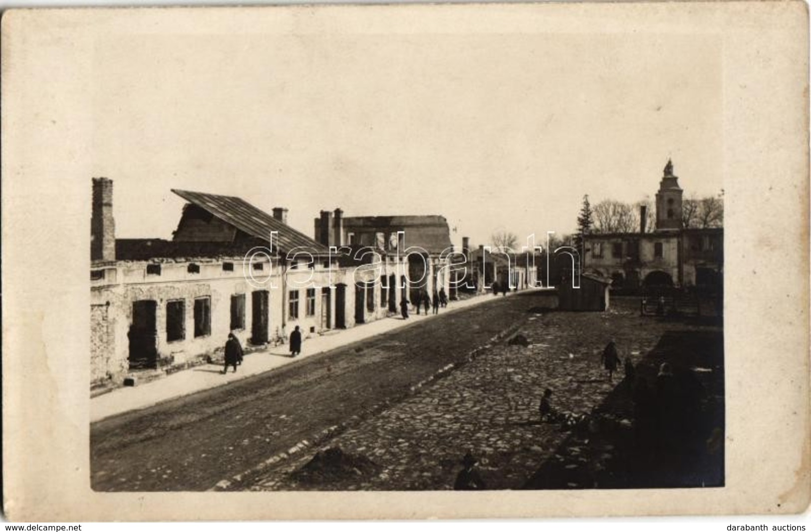 * T2/T3 Sniatyn, Street View And Market After Being Bombarded. Photo (fl) - Non Classés