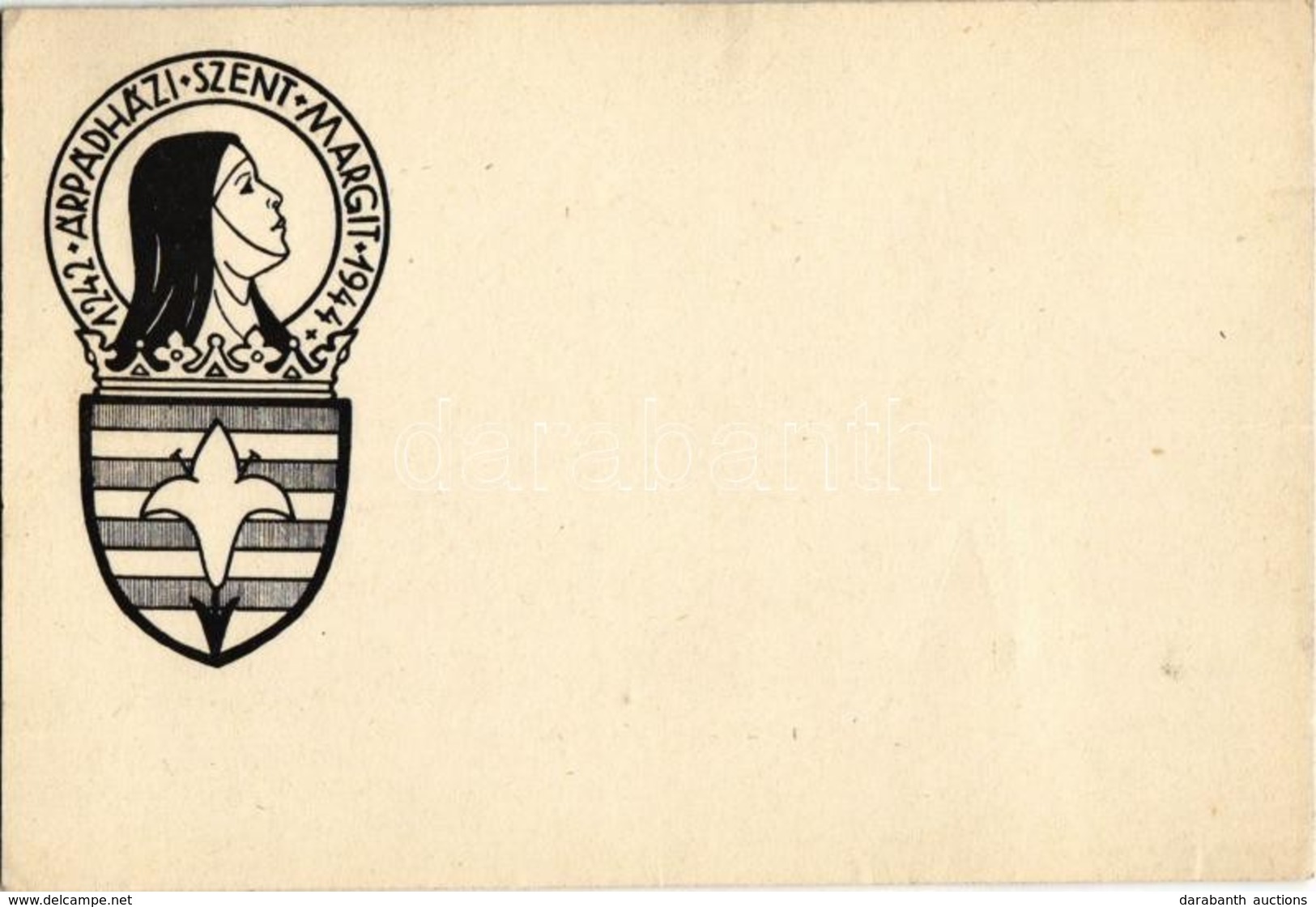 * T2/T3 1242-1944 Árpádházi Szent Margit / Hungarian Scout Art Postcard (EK) - Ohne Zuordnung