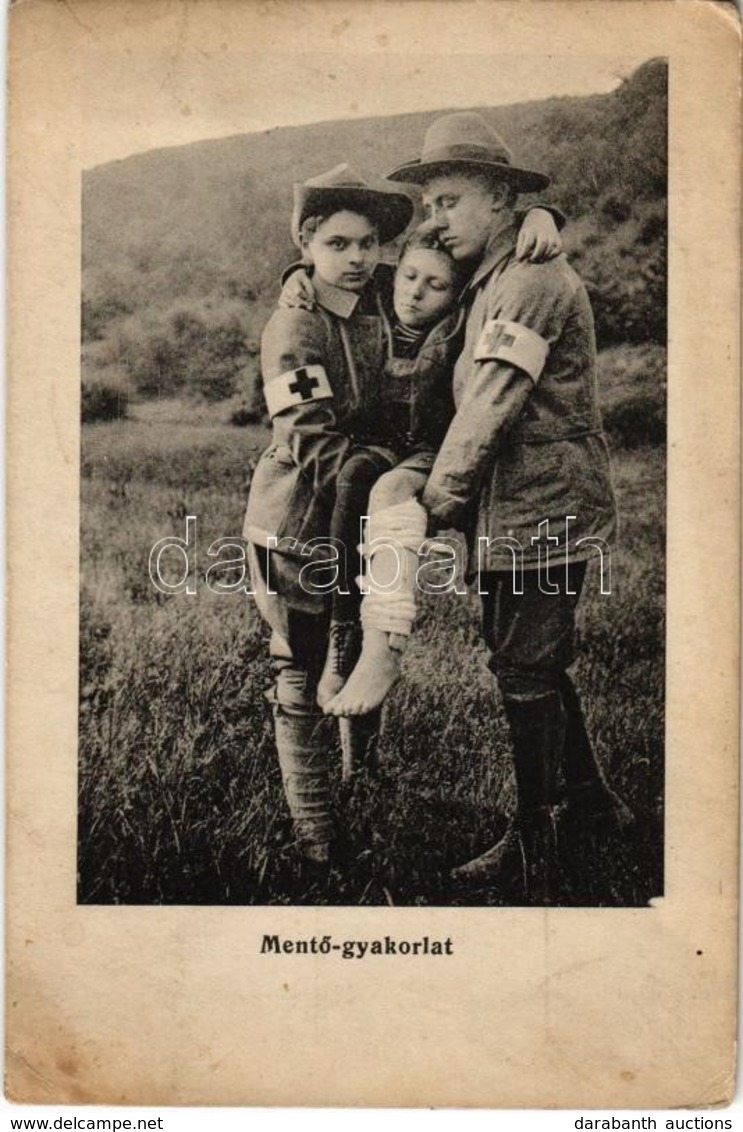 * T2/T3 Mentőgyakorlat / Hungarian Boy Scout Postcard, Scouts Practicing Emergency Situations (EK) - Non Classés