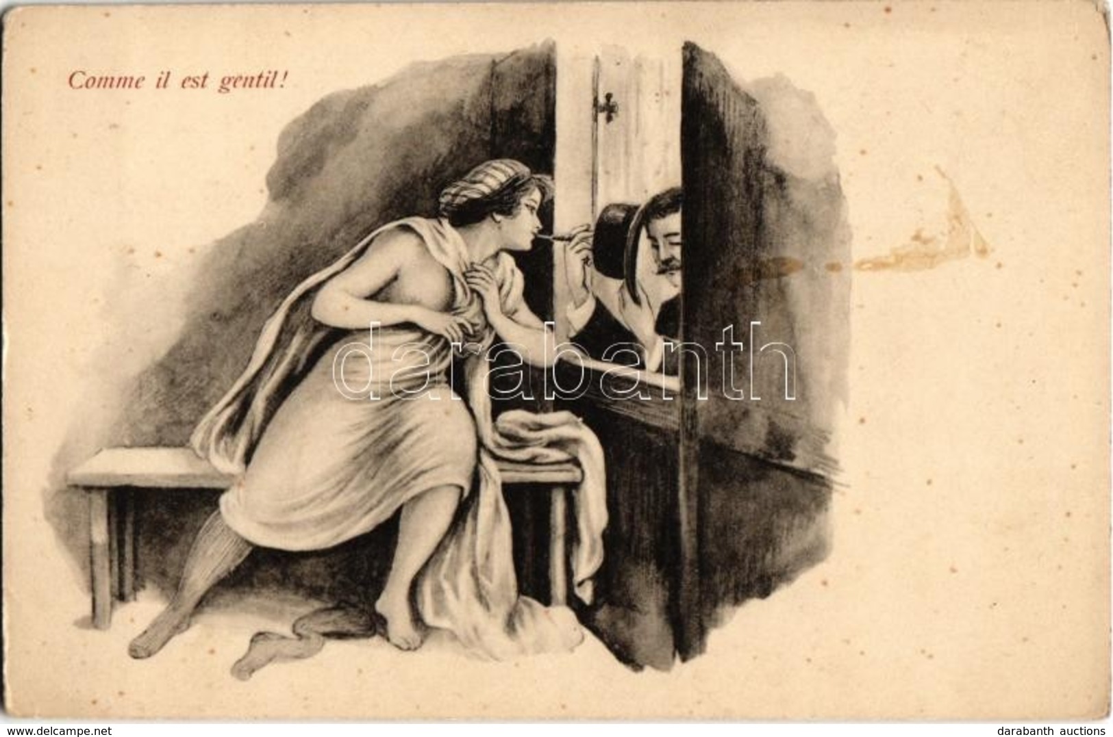 ** T2/T3 Comme Il Est Gentil! / Erotic Vintage Art Postcard (fl) - Ohne Zuordnung