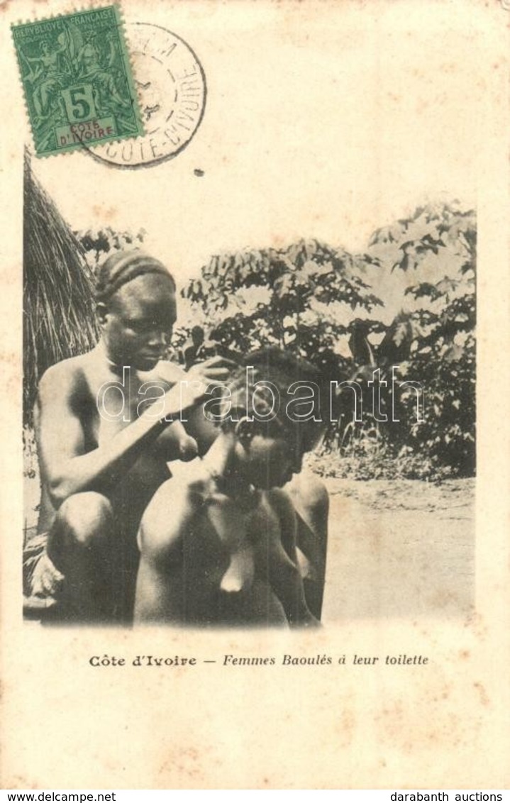 * T2/T3 Cote D'Ivoire, Ivory Coast; Femmes Baoulés A Leur Toilette / Baoulé Women Doing Each Other's Hair, African Folkl - Ohne Zuordnung