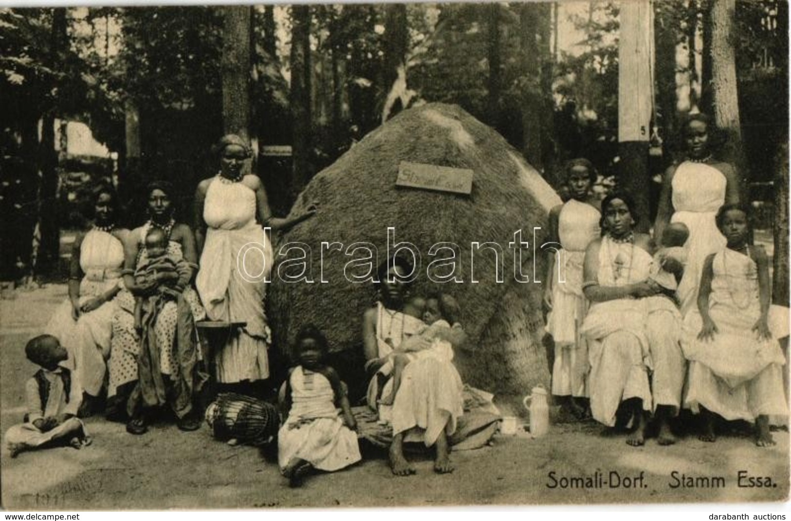 T2 Somali-Dorf, Stamm Essa / African Folklore From Somalia. Bayrische Gewerbeschau 1912 In München - Ohne Zuordnung