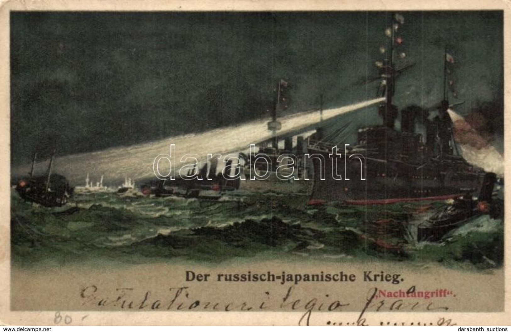 * T2/T3 Der Russisch-japanische Krieg, Nachtangriff / Russo-Japanese War Art Postcard. Night Attack. Litho (EK) - Ohne Zuordnung