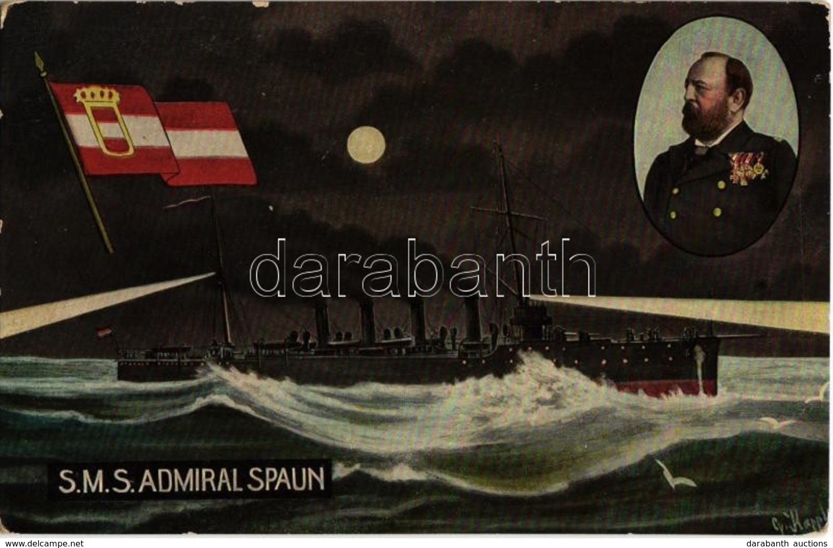 * T2/T3 SMS Admiral Spaun Osztrák-magyar Gyorscirkáló Este / K.u.K. Kriegsmarine / Austro-Hungarian Navy SMS Admiral Spa - Ohne Zuordnung