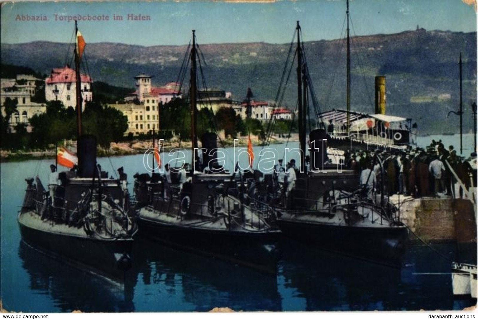 T2/T3 Abbazia, Opatija; Torpedoboote Im Hafen. K.u.k. Kriegsmarine / Austro-Hungarian Navy Torpedoboats - Non Classés