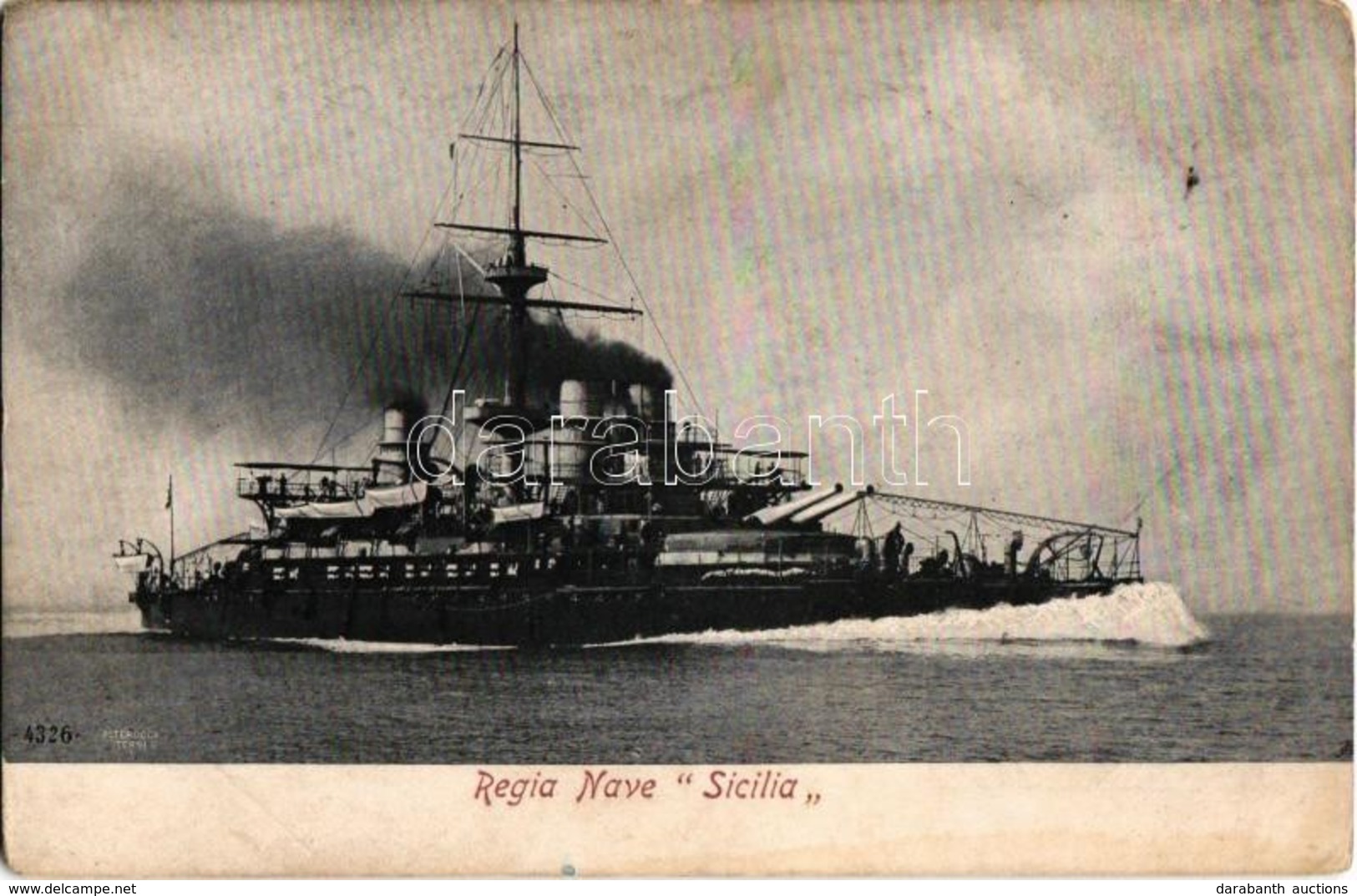 ** T2 Regia Nave 'Sicilia' / Italian Ironclad Sicilia, Re Umberto-class Ironclad Battleship Built For The Italian Regia  - Unclassified