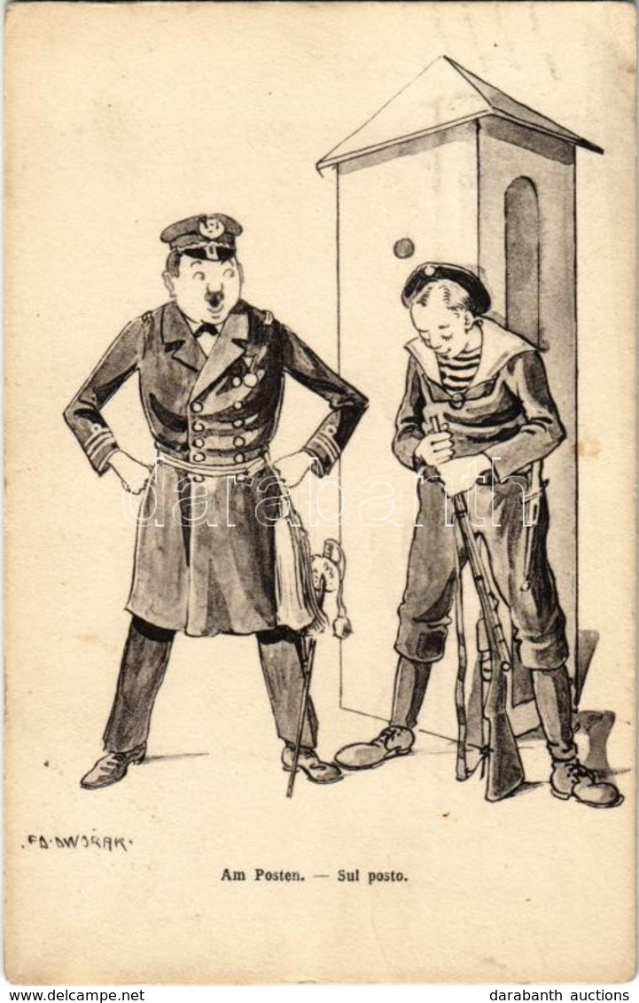 T2/T3 1917 Am Postem / Sul Postom / WWI Austro-Hungarian Navy K.u.K. Kriegsmarine Humorous Mariner Art Postcard. G. Fano - Non Classés