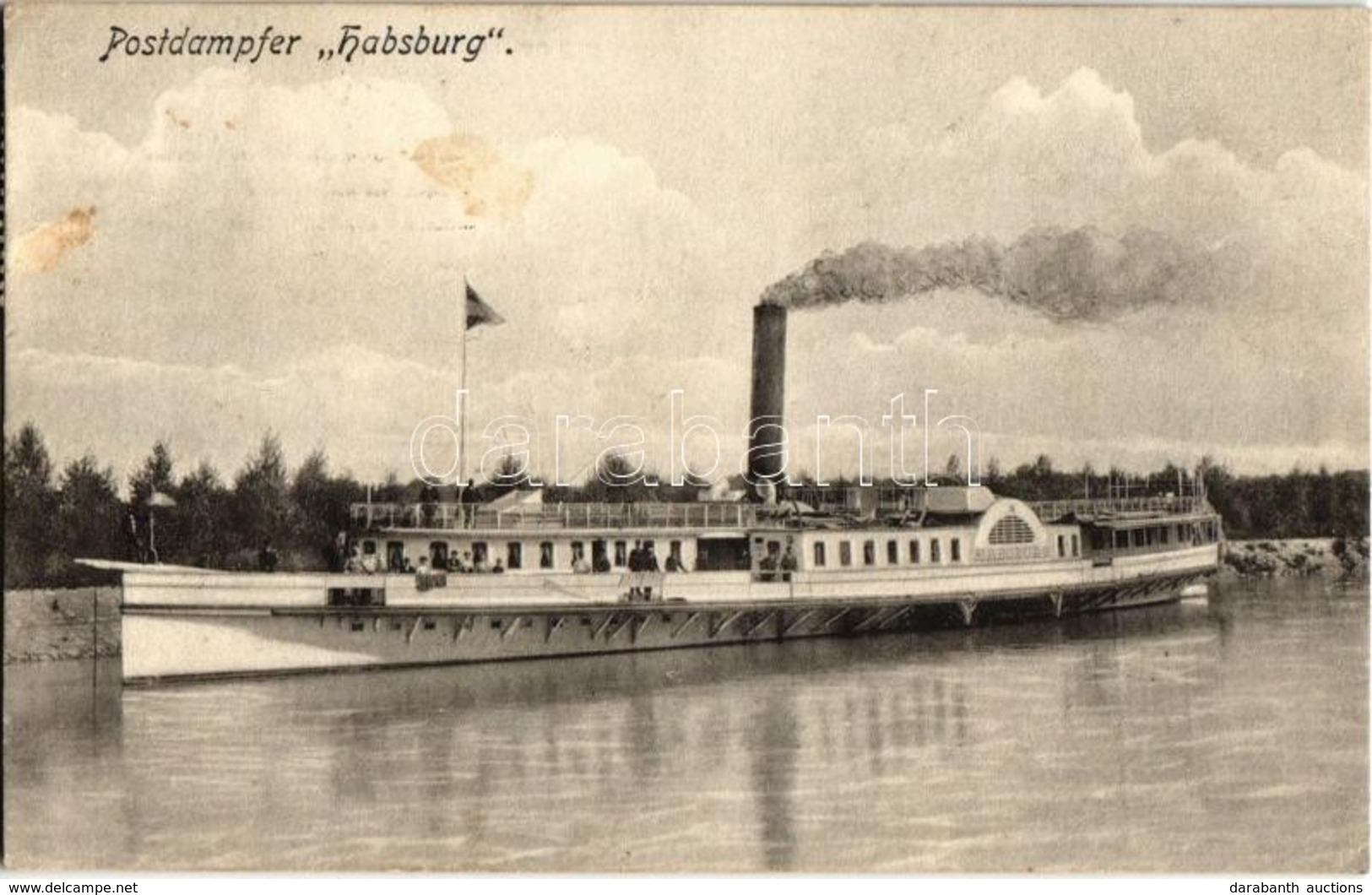 T2/T3 Habsburg (exFiume) Oldalkerekes Személyszállító Gőzhajó / Wiener Postdampfer 'Habsburg' / Hungarian Passenger And  - Non Classés