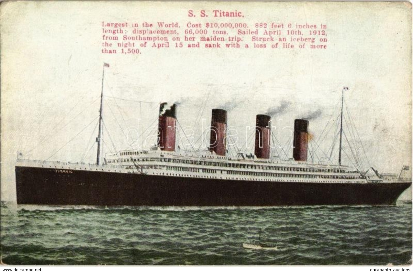 ** T2/T3 RMS Titanic British Passenger Liner, 'largest In The World' (crease) - Non Classés