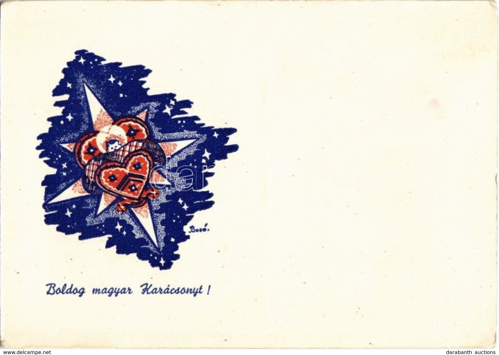 ** T2/T3 Boldog Magyar Karácsonyt! / Hungarian Irredenta Christmas Greeting Art Postcard S: Bozó (15,3 Cm X 10,7 Cm) (EK - Unclassified