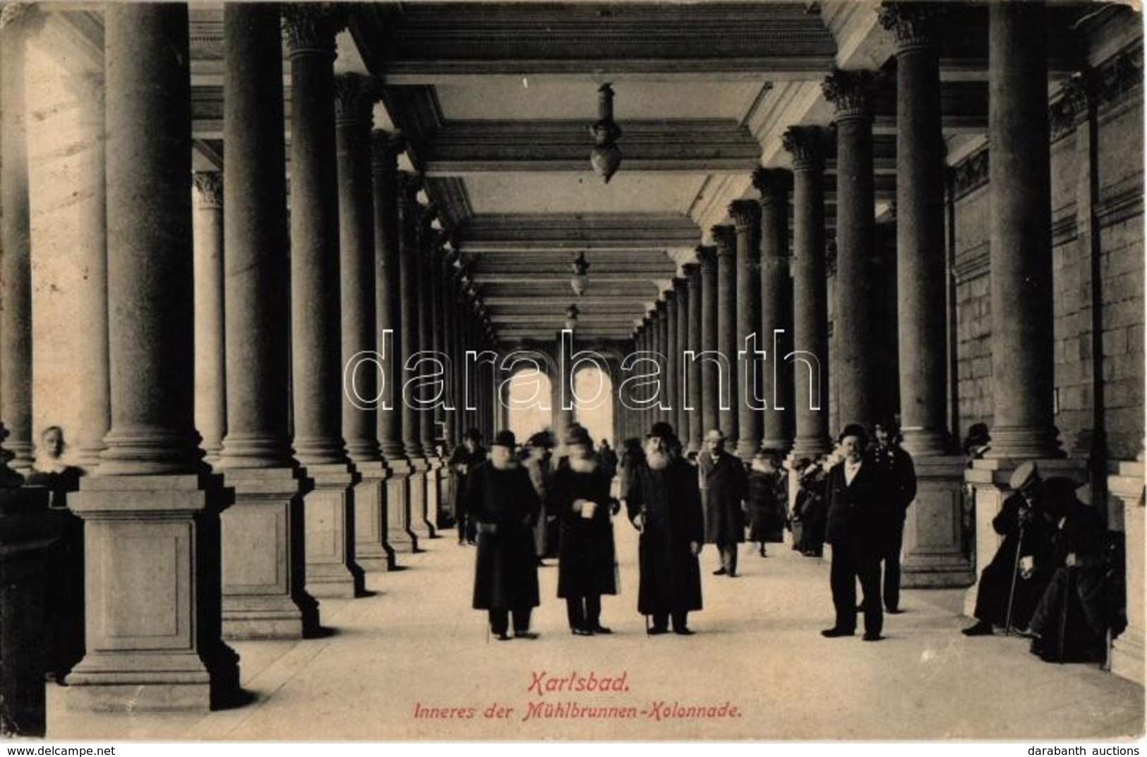 T2 Karlovy Vary, Karlsbad; Inneres Der Mühlbrunnen-Kolonnade / Jewish Men, Judaica - Unclassified