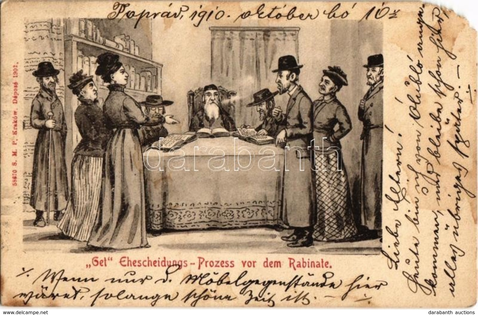 T4 1910 'Get' Ehescheidungs-Prozess Vor Dem Rabinate. S.M.P. Kraków 1902. / Jewish 'gett' Divorce Process In Front Of Th - Non Classés