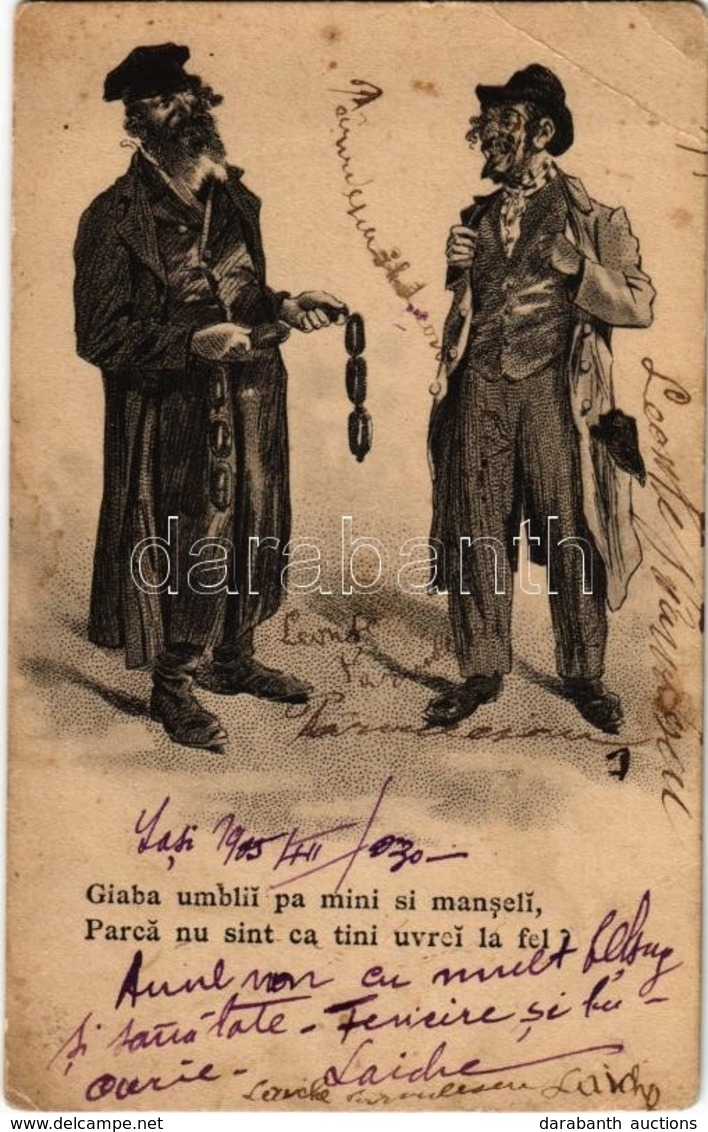 T2/T3 Giaba Umblii Pa Mini Si Manseli, Parca Nu Sint Ca Tini Uvrei La Fel. / Jewish Men. Judaica Humour Art Postcard. Ed - Unclassified