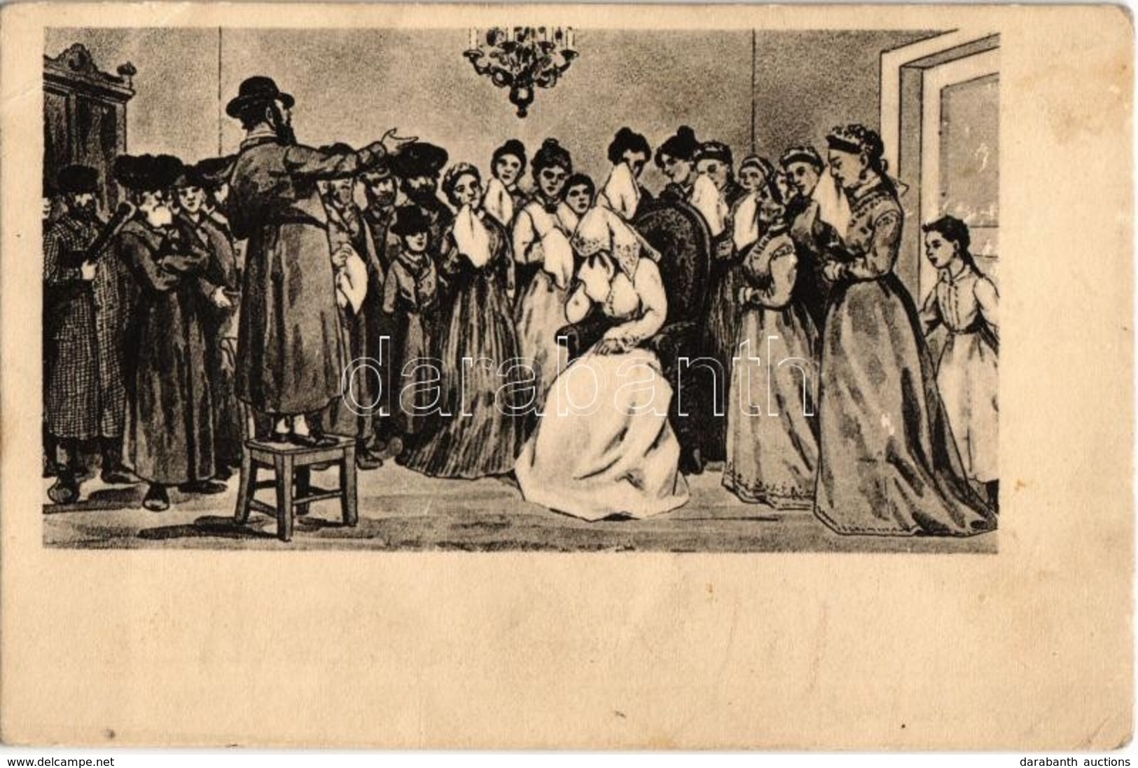 ** T2/T3 Jewish Art Postcard With Crying Women. Judaica. Editura Fortuna Palatul Nifon, Bucuresti (EK) - Ohne Zuordnung