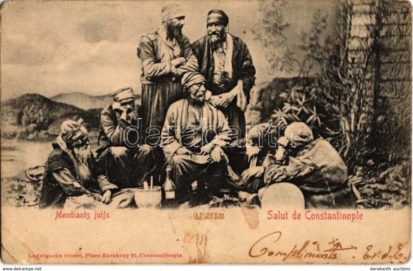 * T2/T3 Salut De Constantinople, Mendiants Juifs / Greeting From Istanbul, Jewish Beggars. Judaica  (EK) - Non Classés