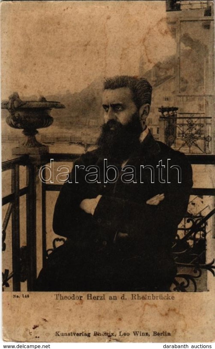 ** T2/T3 Herzl Tivadar, A Cionizmus Megalapítója / Theodor Herzl, Father Of Modern Political Zionism An D. Rheinbrücke   - Non Classés