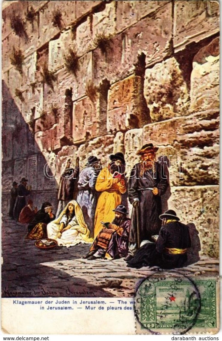 ** T2/T3 Klagemauer Der Juden In Jerusalem / Jewish People At The Western Wall. Judaica Art Postcard. No. 3599. Palastin - Non Classés